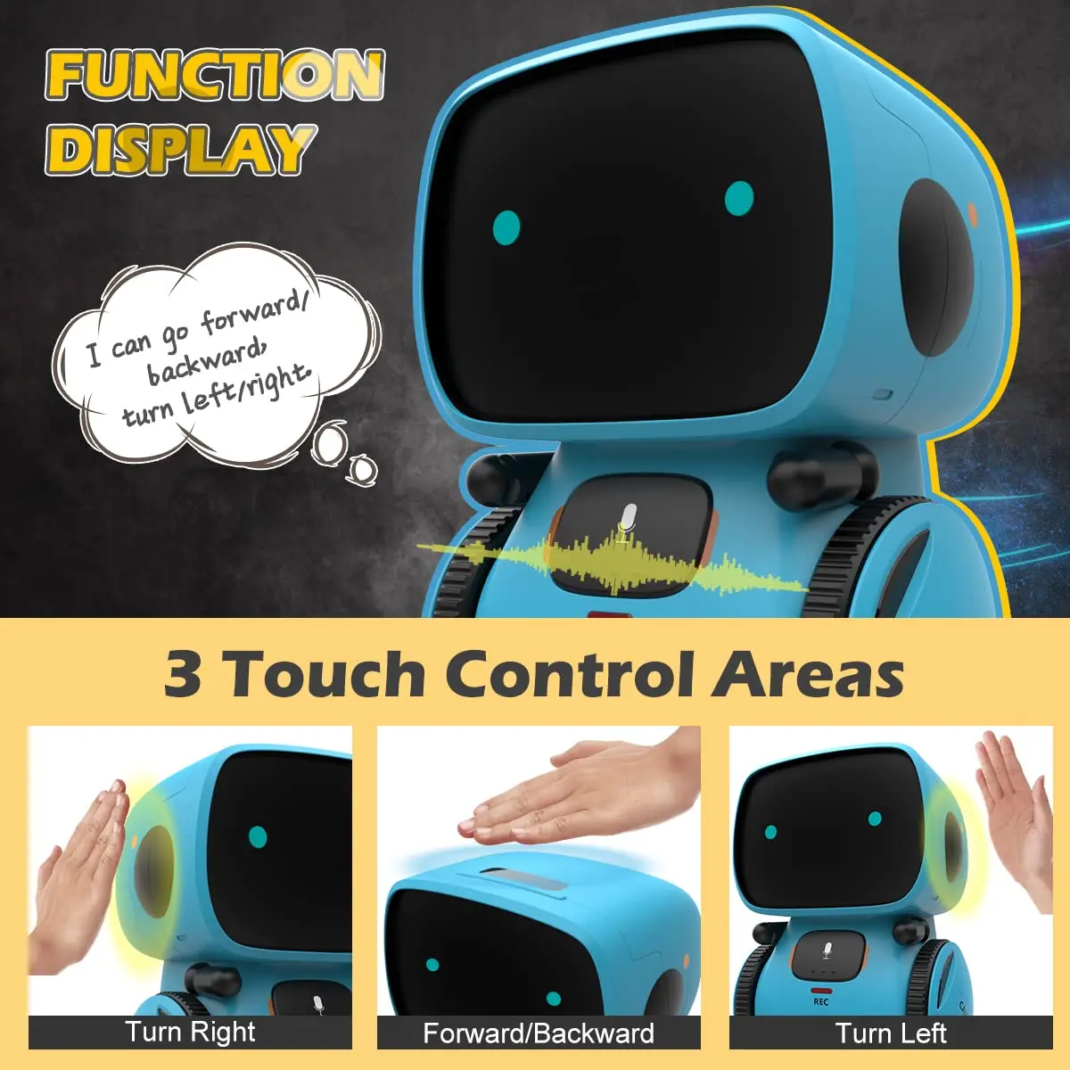 KaeKid Interactive Smart Robot Toy with Voice Control, Touch Sensor, Singing & Dancing, 15.5 cm (6.1 Inch) | Programmable Robot for Kids Age 3-8 - view 4