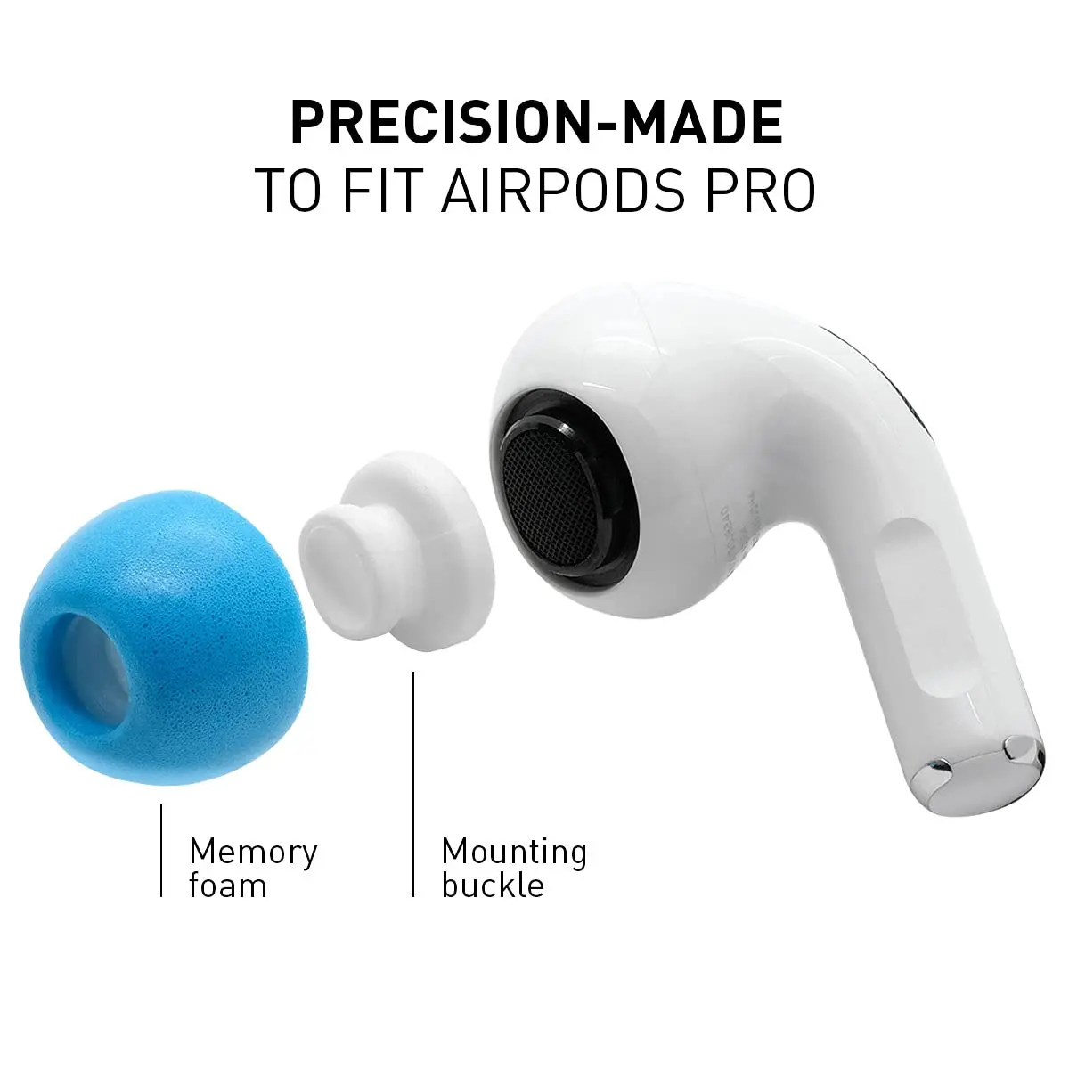 ADVANCED SOUND GROUP Eartune Fidelity UF-A Memory Foam Tips for AirPods Pro (1st & 2nd Gen) | Built-in Wax Guard, Secure Fit, Rich Bass, Assorted S/M/L - view 4
