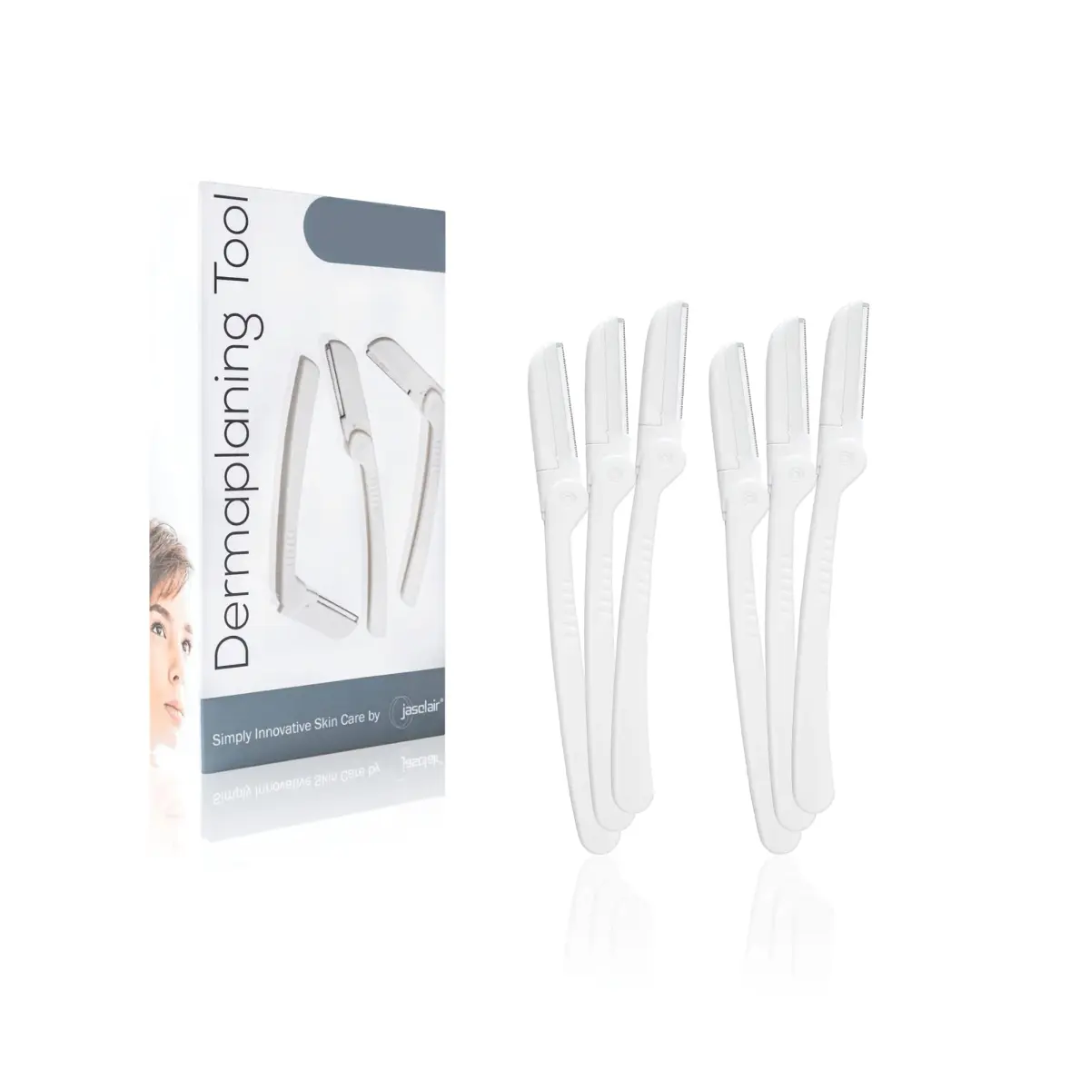Jasclair Dermaplaning Razor for Women - Face Shaver for Peach Fuzz & Brows, 6 Count | Gentle Exfoliation & Eyebrow Shaping - main product image