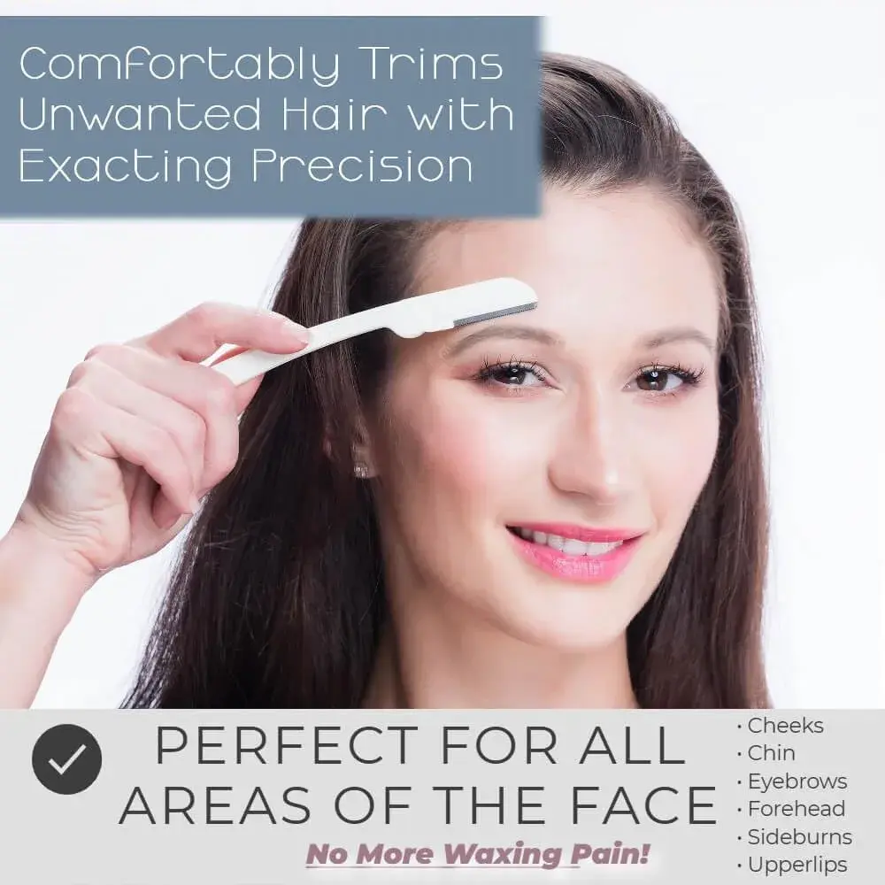 Jasclair Dermaplaning Razor for Women - Face Shaver for Peach Fuzz & Brows, 6 Count | Gentle Exfoliation & Eyebrow Shaping - view 6