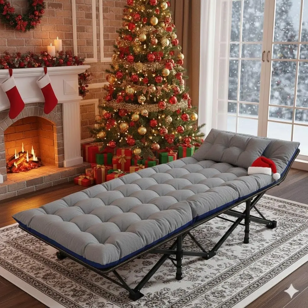 Slsy Folding Camping Cot for Adults with Mat & Carry Bag, 28in Wide, 400kg (880Lbs) - view 8