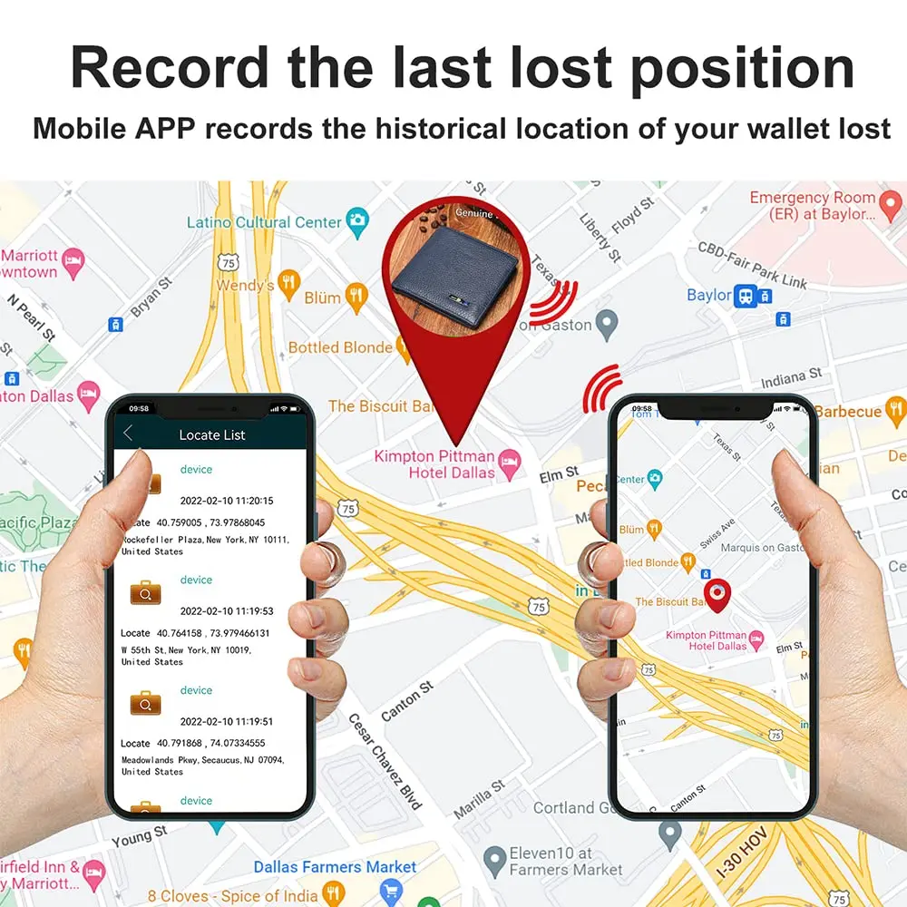 SMART LB Electronic Finder Wallet Tracker & GPS Locator Horizontal | Slim Minimalist Leather Wallet - view 5