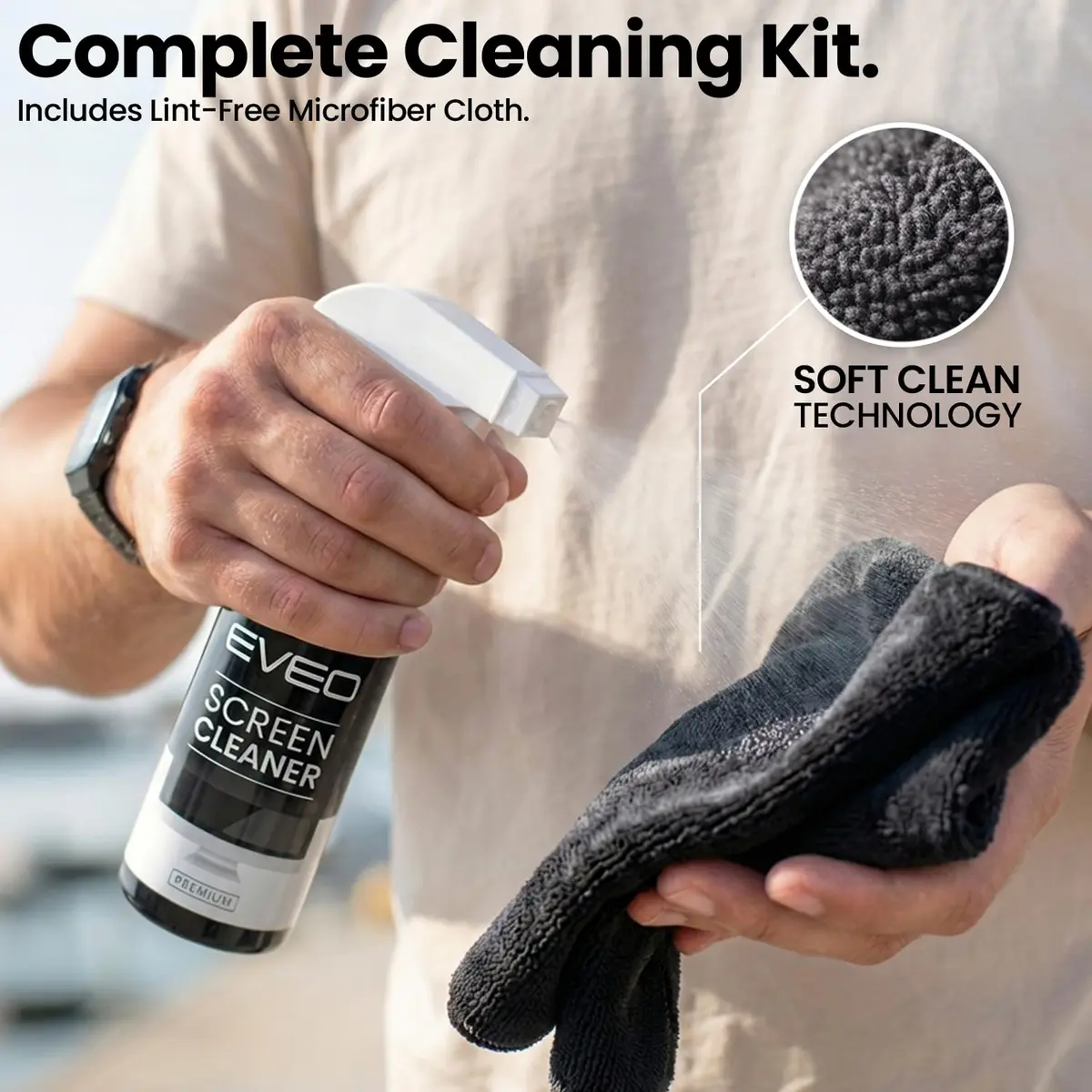 EVEO Screen Cleaner Spray Kit 6.7oz (200ml) 2 Pack | Streak-Free Shine for All Screens - view 4