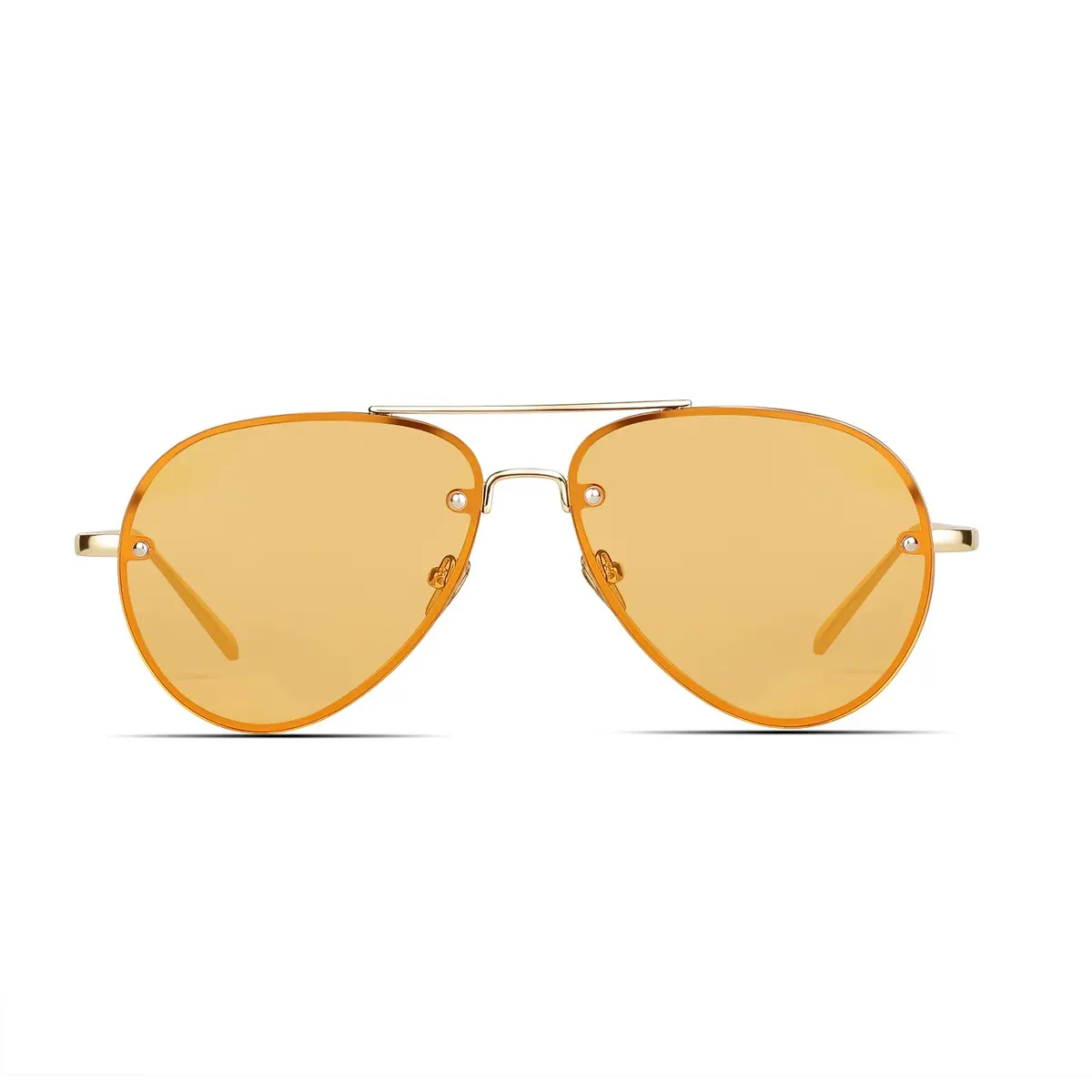 Freckles Mark Classic Oversized Aviator Sunglasses Gold Orange 62mm | UV400 Protection - main product image