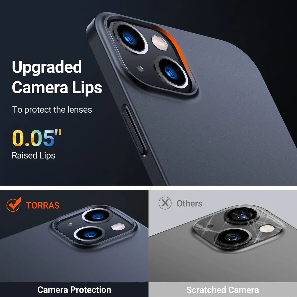 TORRAS Slim Fit for iPhone 13 Mini Case Thin 6.3" Velvety Matte Black | Ultra-Thin & Protective - view 9