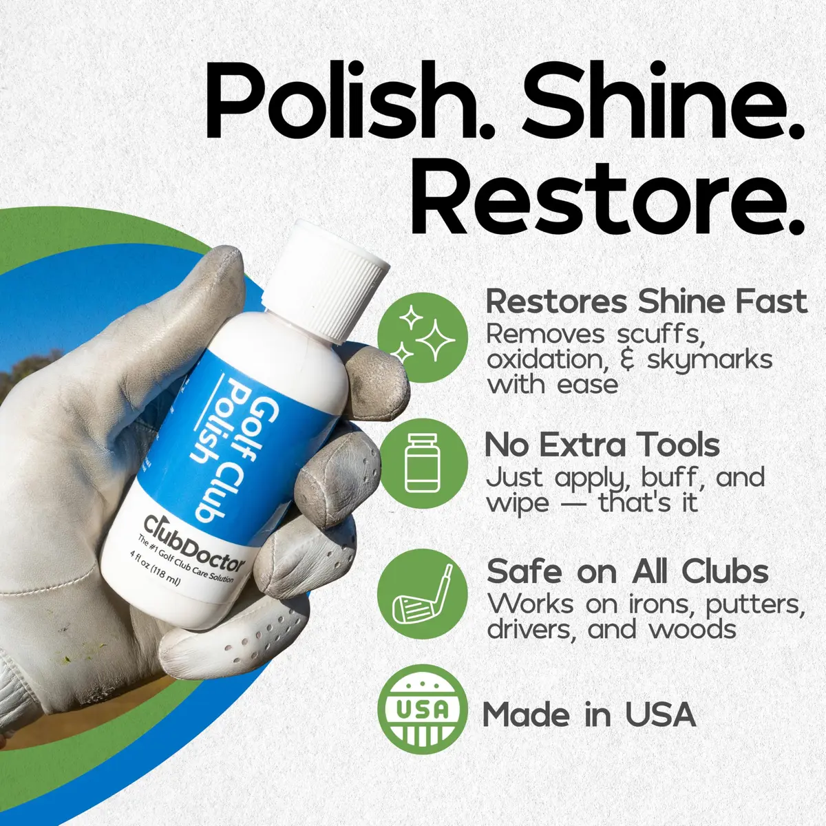 Club Doctor Golf Club Polish 4 Fl Oz | Restores & Shines on Drivers, Irons, Woods - view 2