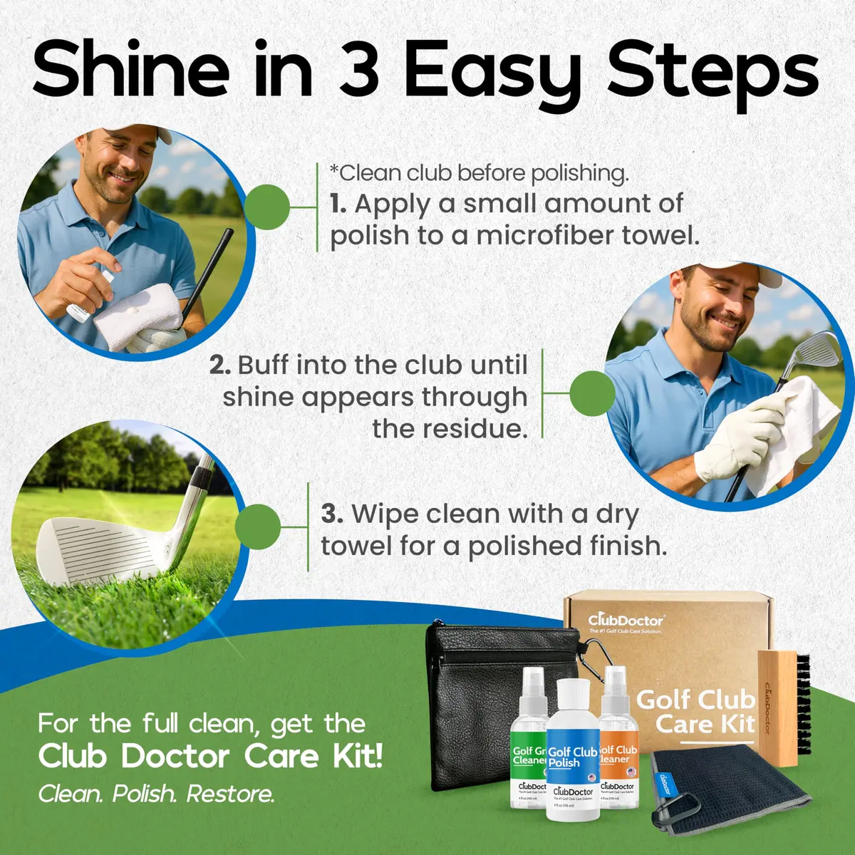 Club Doctor Golf Club Polish 4 Fl Oz | Restores & Shines on Drivers, Irons, Woods - view 3
