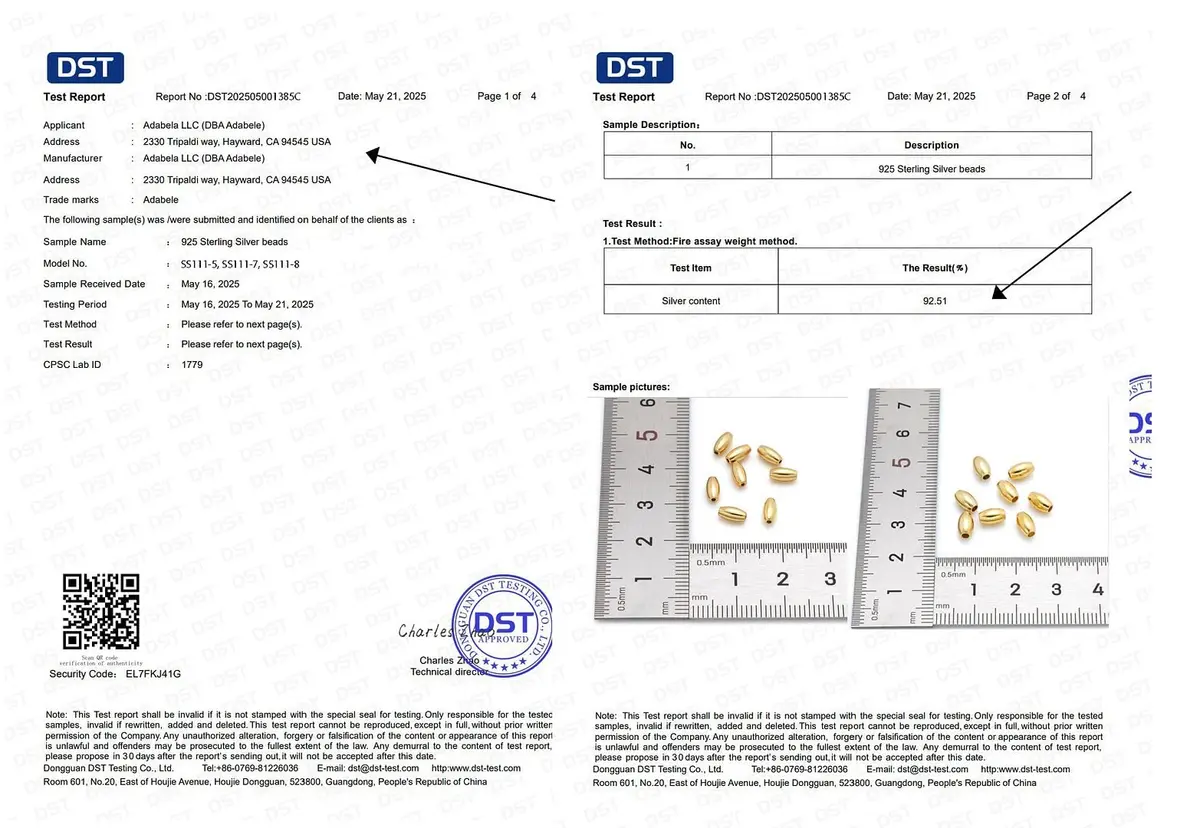 Adabele Gold Craft Bead 5.5mm | Sterling Silver Jewelry Component for Indian Creators - view 5