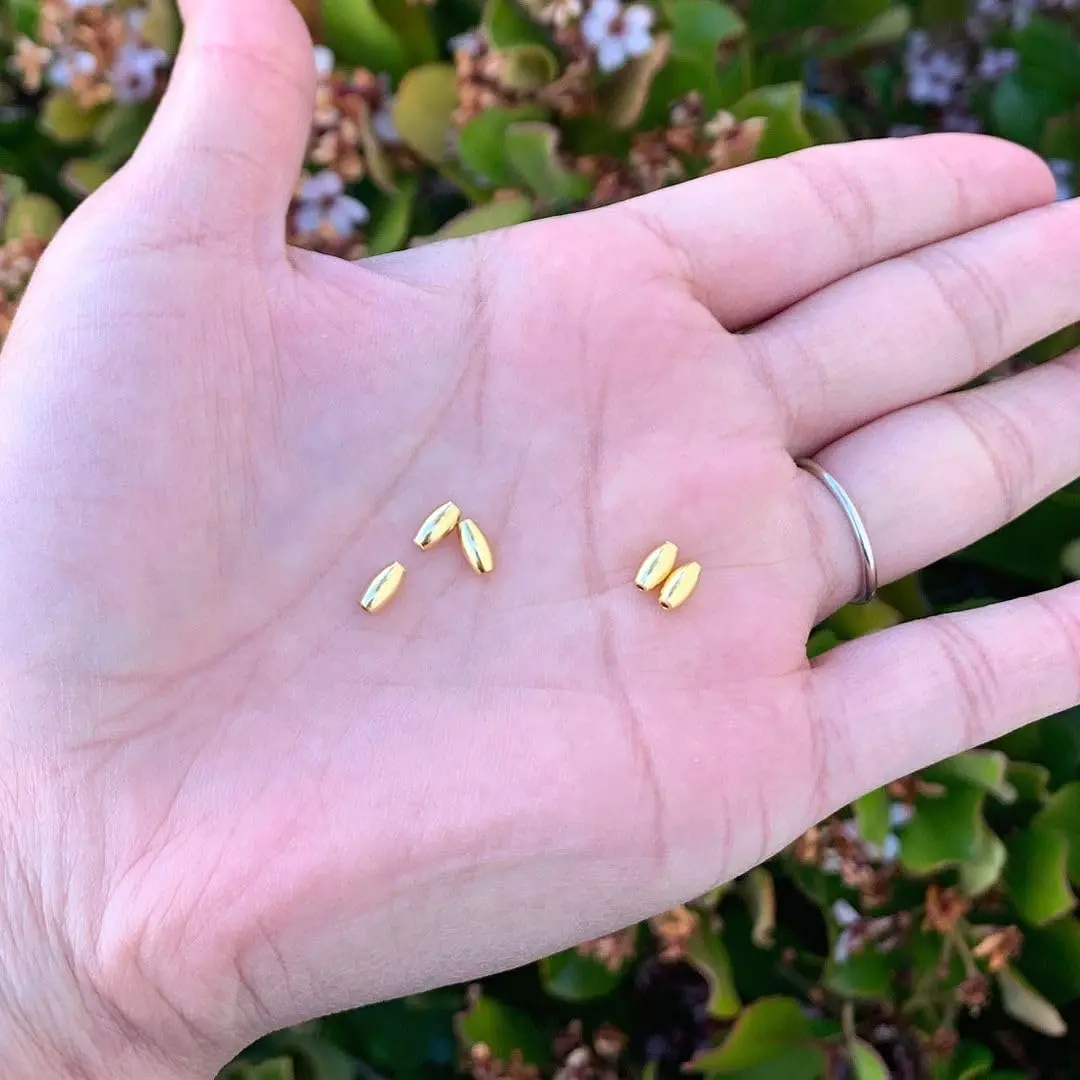 Adabele Gold Craft Bead 5.5mm | Sterling Silver Jewelry Component for Indian Creators - view 3