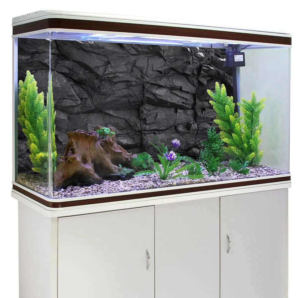 AWERT Black Rock Aquarium Backdrop 180x60cm (72x24in) | Realistic HD Stone Texture - view 3