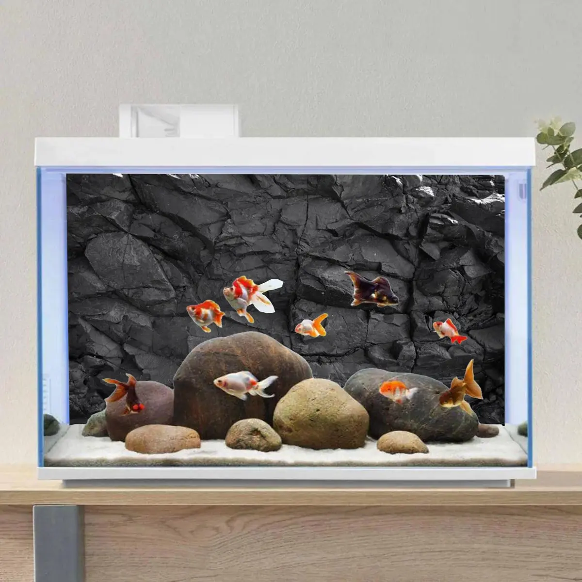 AWERT Black Rock Aquarium Backdrop 180x60cm (72x24in) | Realistic HD Stone Texture - view 4