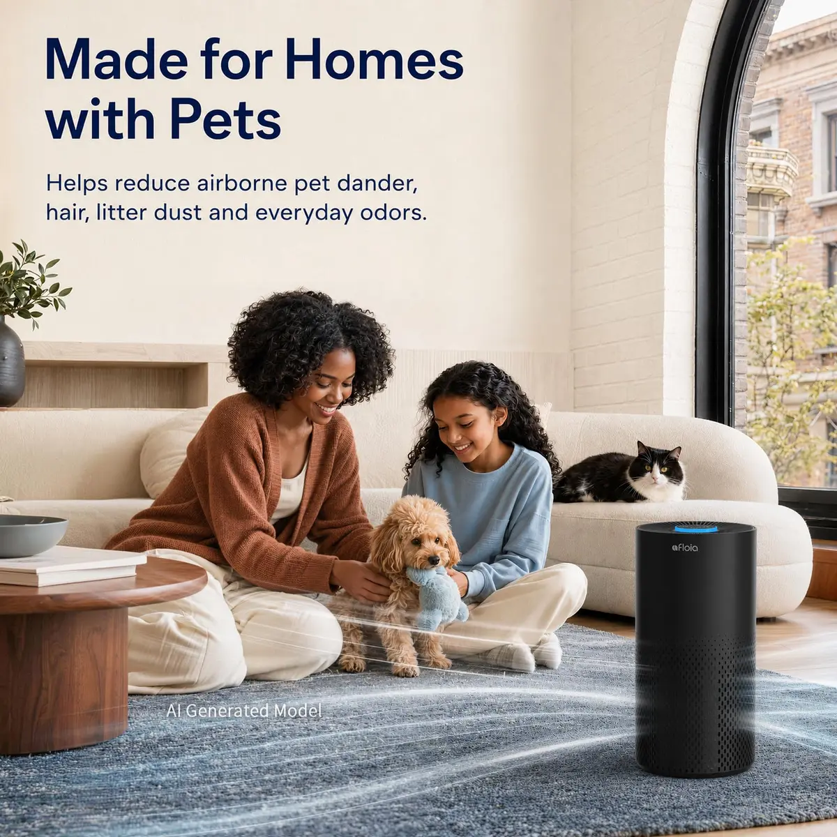 Afloia Air Purifier for Home Bedroom Large Room up to 1500 Sq Ft | 4-Stage HEPA Filtration with Sleep Mode - view 6