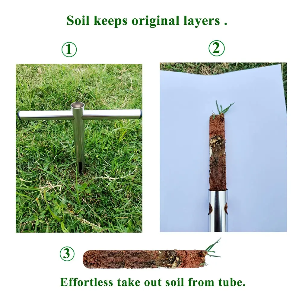 Sukiise 12 Inch Stainless Steel Soil Sample Probe with T Handle | Soil Test Kit for Plant Care Lawn Garden Farm - view 5