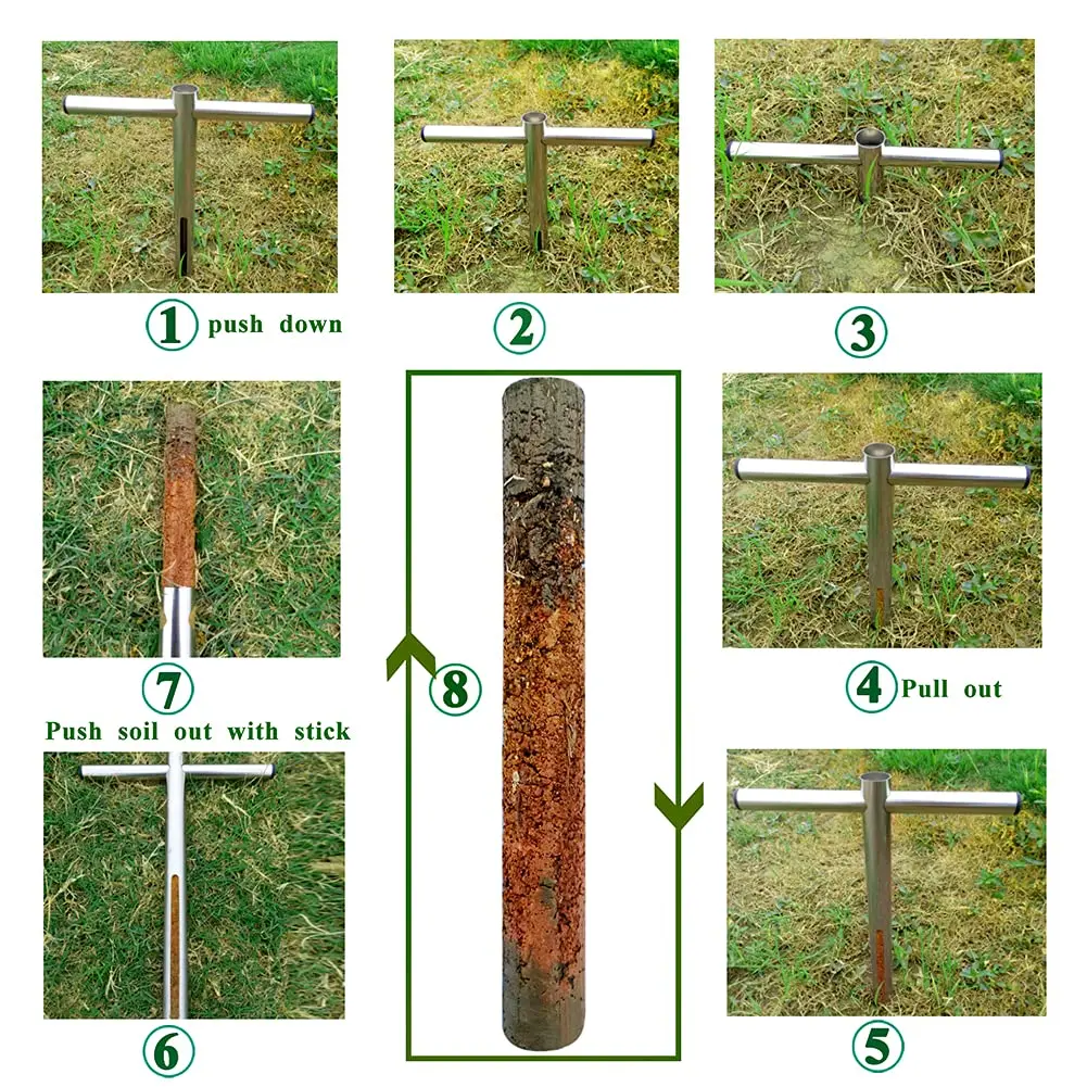 Sukiise 12 Inch Stainless Steel Soil Sample Probe with T Handle | Soil Test Kit for Plant Care Lawn Garden Farm - view 6