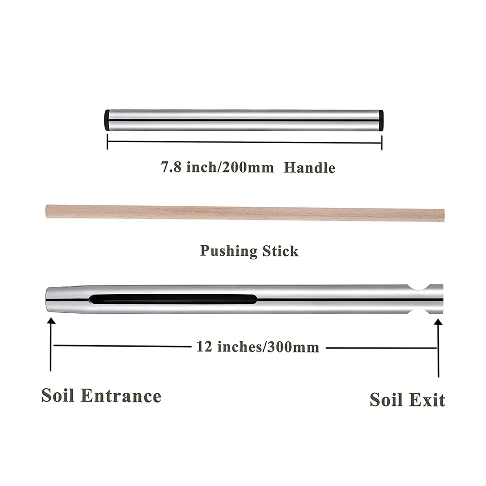Sukiise 12 Inch Stainless Steel Soil Sample Probe with T Handle | Soil Test Kit for Plant Care Lawn Garden Farm - view 2