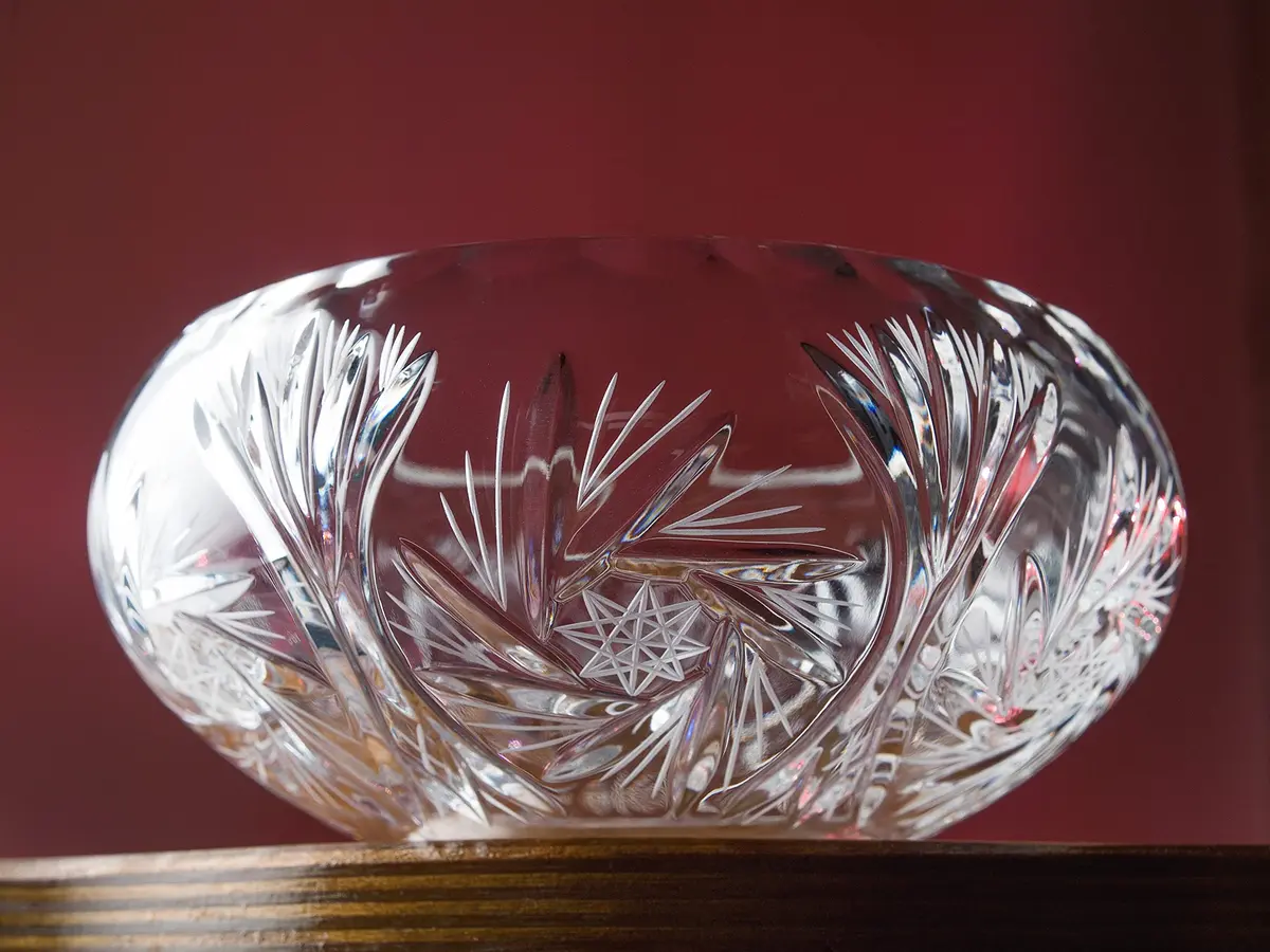 Barski Crystal Bowl - Hand Cut Glass - 4.6" Diameter | Elegant Crystal Decor - view 2