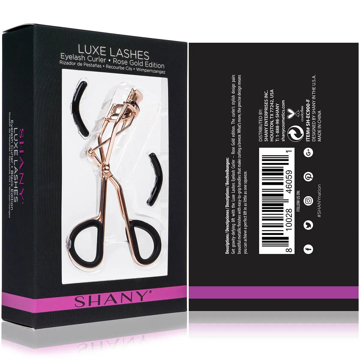 SHANY Luxe Lashes Eyelash Curler Rose Gold | Professional Makeup Tool with 2 Replacement Pads - view 3