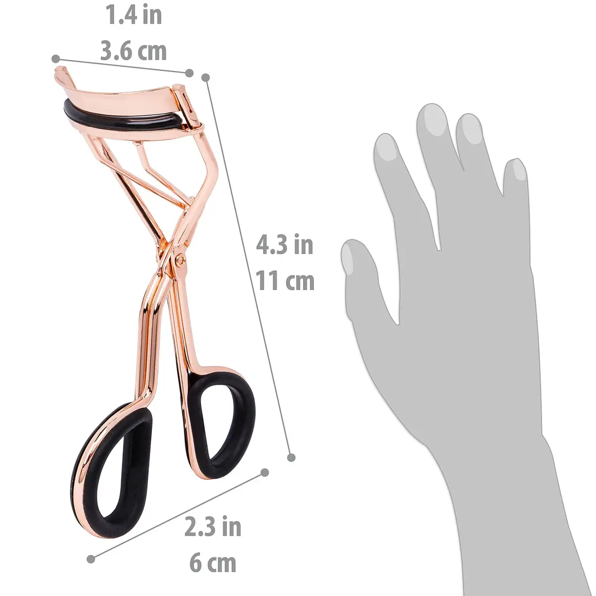 SHANY Luxe Lashes Eyelash Curler Rose Gold | Professional Makeup Tool with 2 Replacement Pads - view 4