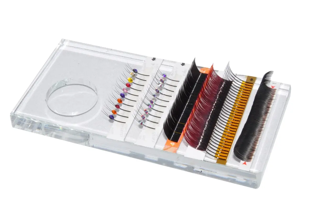 Alluring Eyelash Extension Glass Lash Holder Palette, Lash Tile, Strip Lash Organizer, Eyelash Extension Tools Supplies (1 Lash Palette) | Heavy Glass Lash Organizer - main product image