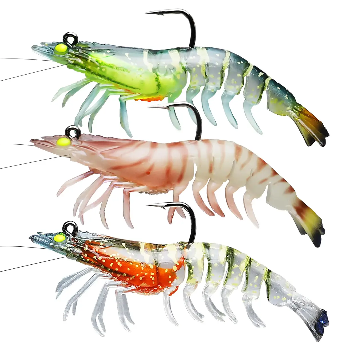 TRUSCEND Duramax Soft Fishing Lures 7.5cm (3in) | Tear-Resistant TPE Shrimp & Crayfish Baits with BKK Hooks - main product image