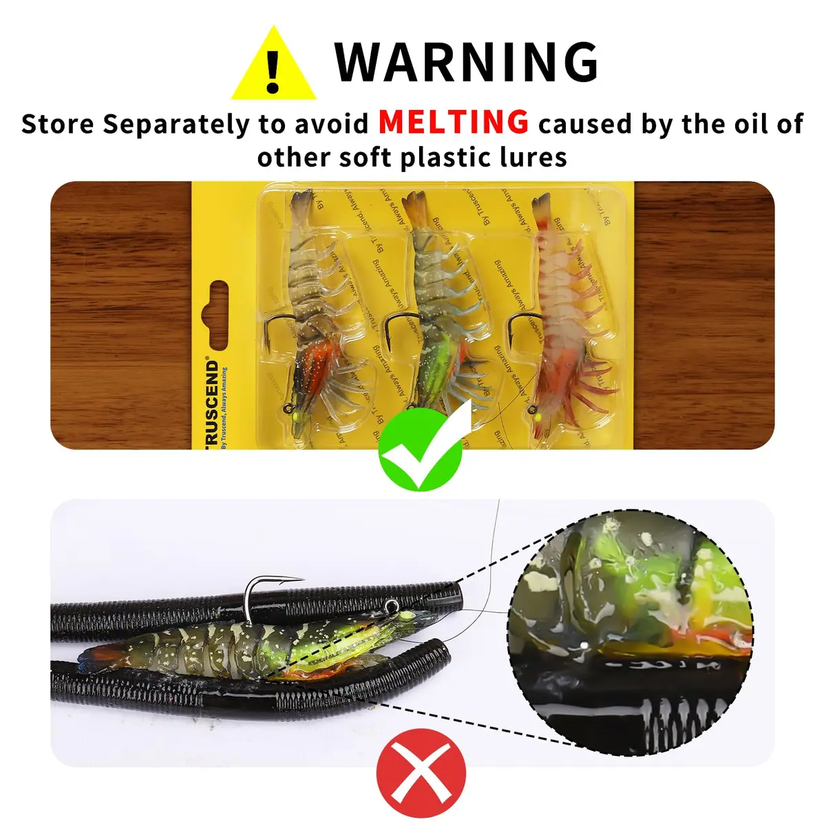 TRUSCEND Duramax Soft Fishing Lures 7.5cm (3in) | Tear-Resistant TPE Shrimp & Crayfish Baits with BKK Hooks - view 2