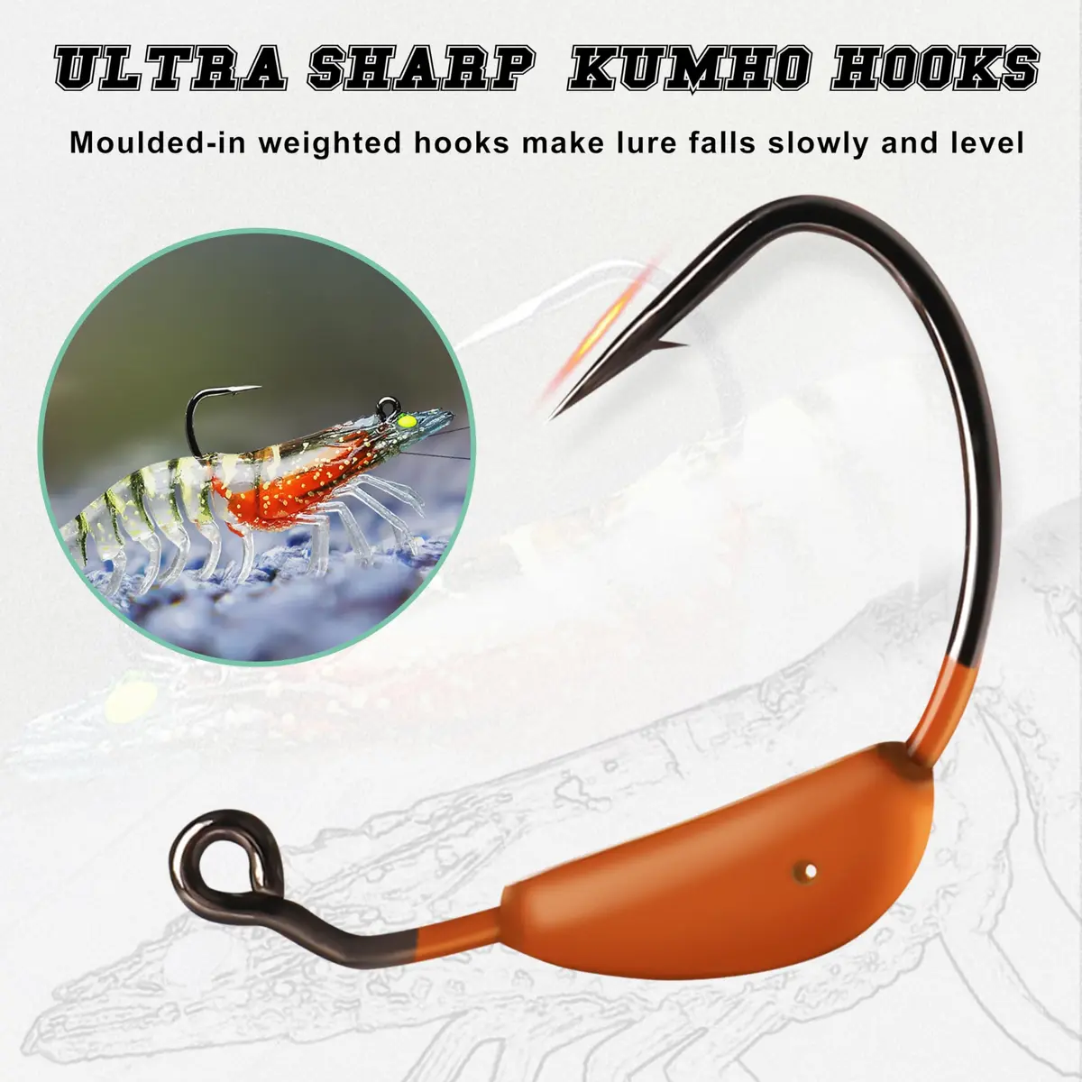 TRUSCEND Duramax Soft Fishing Lures 7.5cm (3in) | Tear-Resistant TPE Shrimp & Crayfish Baits with BKK Hooks - view 4