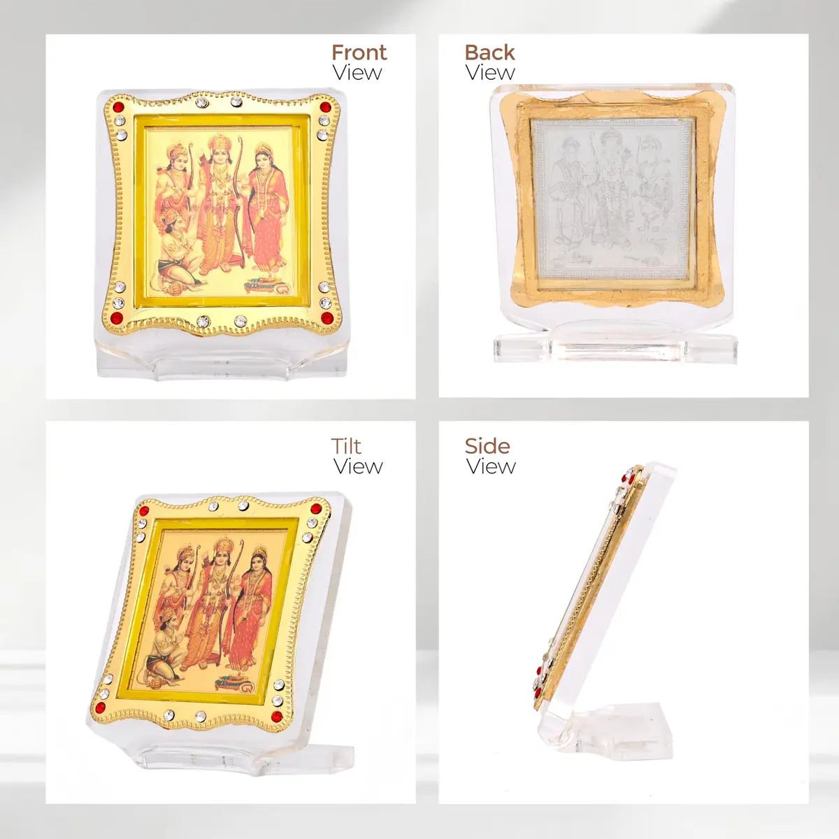 Shoppersduniya Lord Ram Sita Laxman & Hanuman Idol for Car Dashboard 6x3x7 cm | Acrylic Collectible Figurine with Blessings - view 4