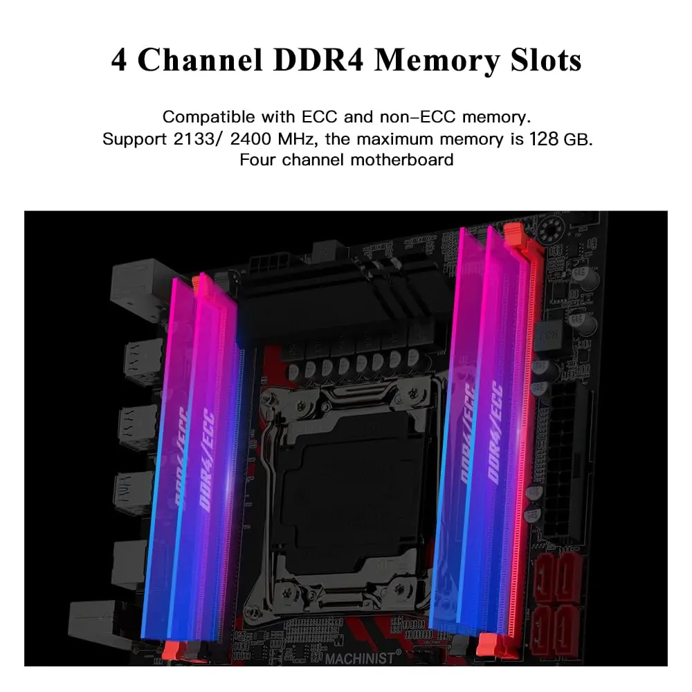 MACHINIST E5 RS9 LGA 2011-V3 Motherboard Intel X99 Server Micro ATX 23.5cm x 18.5cm - view 3