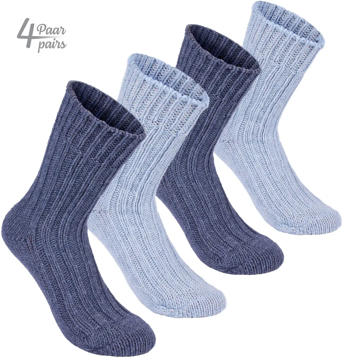 BRUBAKER Warm Alpaca Socks for Men or Women | 4 Pairs | Thick, Breathable & Eco Dyed - view 2