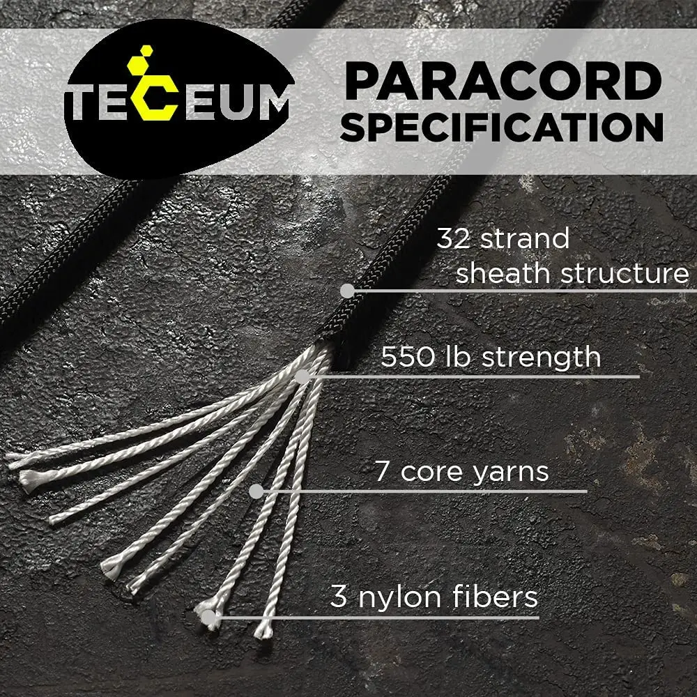 TECEUM Paracord Rope Type III 550 | MIL-SPEC Outdoor Tactical Cord, 100 ft - view 2