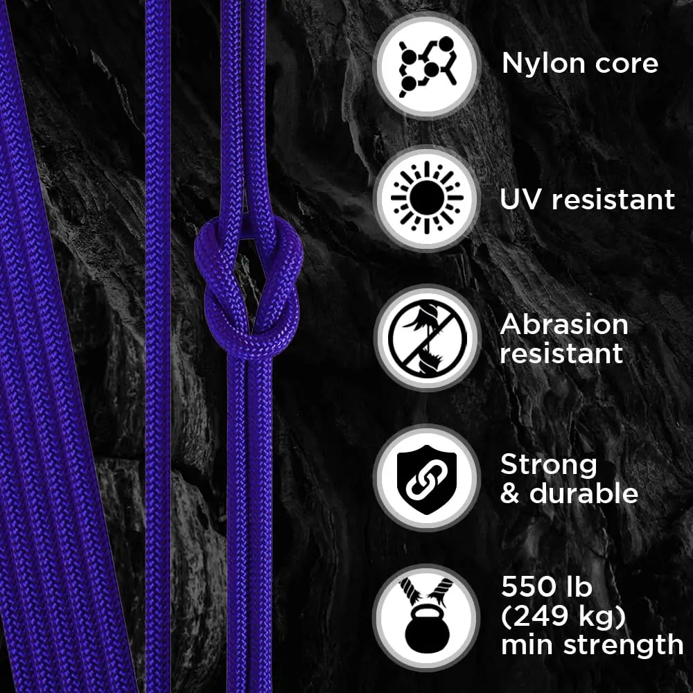 TECEUM Paracord Rope Type III 550 Tactical MIL-SPEC 30.5m (100 ft) | Strong 249kg (550lb) Load Capacity - view 3