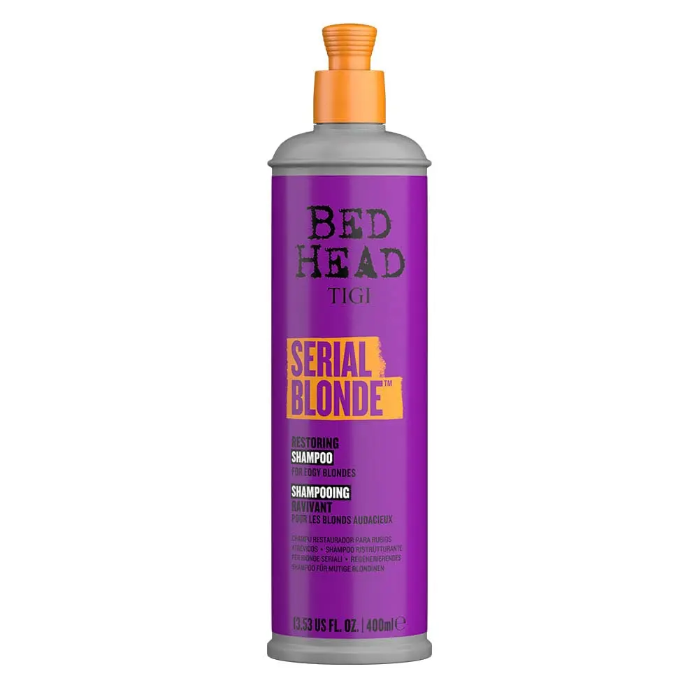 TIGI Bed Head Serial Blonde Restoring Shampoo 13.53 fl oz | Hydrolyzed Keratin for Damaged Blonde Hair - main product image