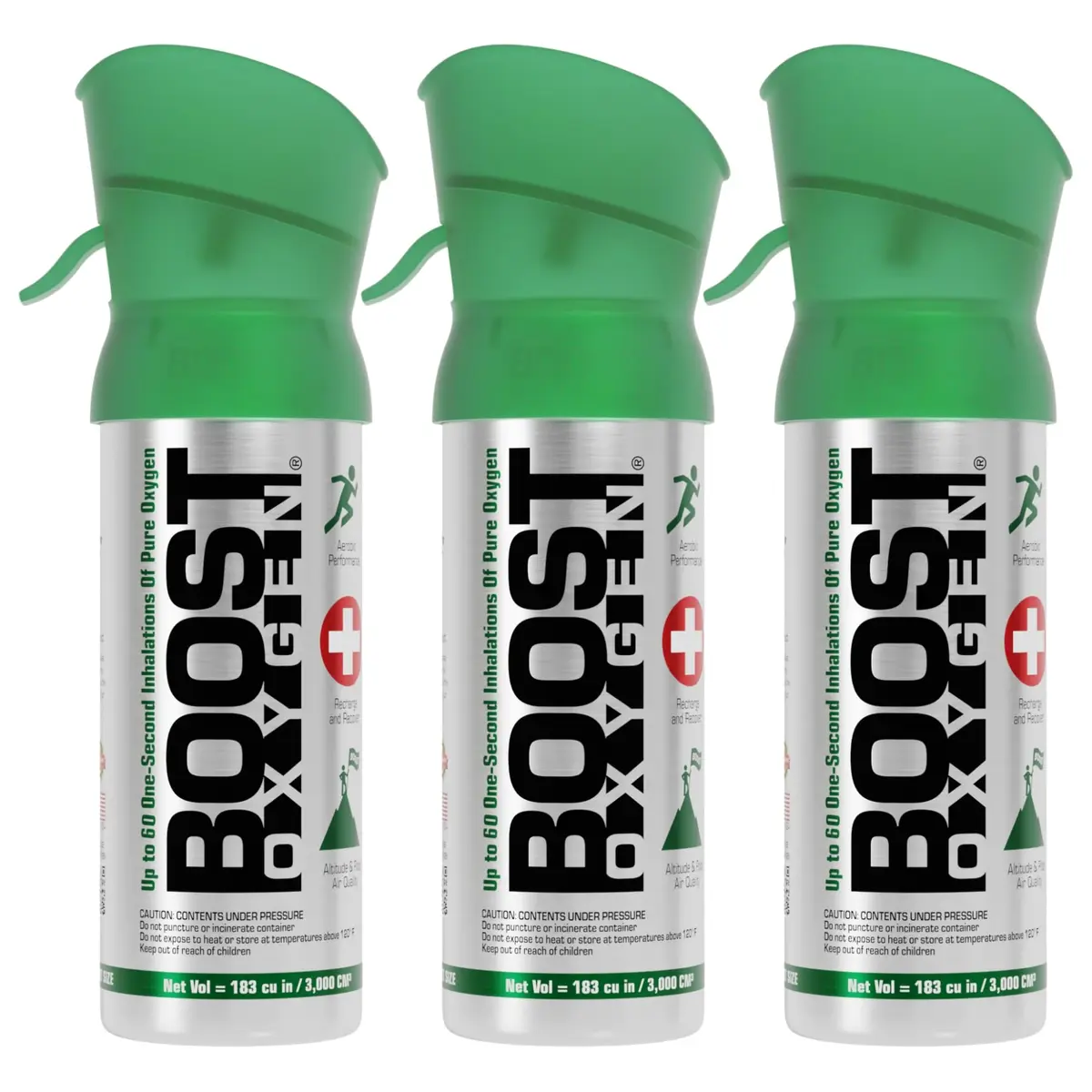 Boost Oxygen Natural 3L Canister | Portable Respiratory Support, 3 Pack - main product image