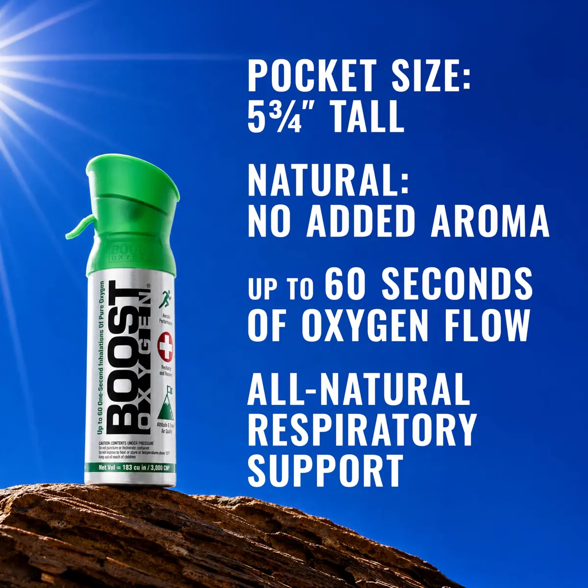 Boost Oxygen Natural 3L Canister | Portable Respiratory Support, 3 Pack - view 2