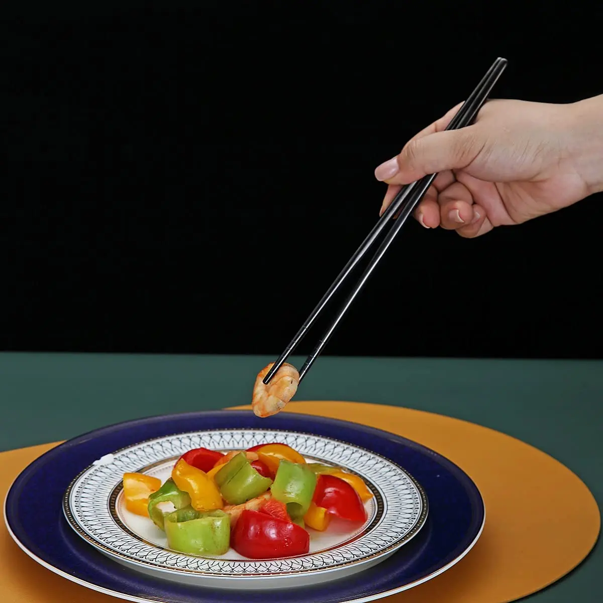 HOMQUEN Reusable Stainless Steel Chopsticks 8.9 Inch | Dishwasher Safe & Durable - view 5