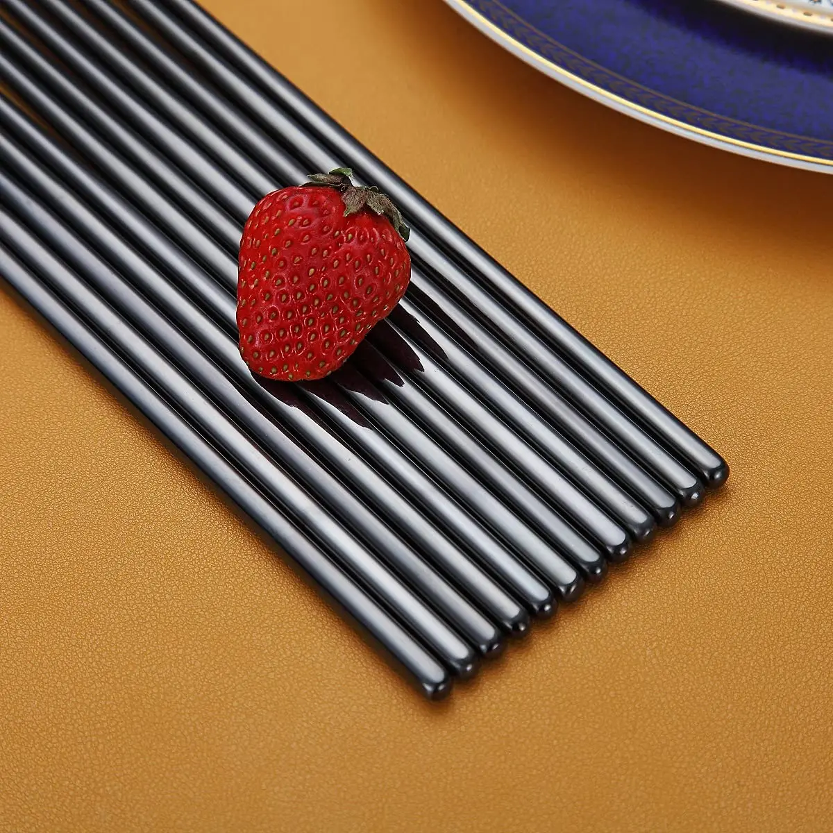 HOMQUEN Reusable Stainless Steel Chopsticks 8.9 Inch | Dishwasher Safe & Durable - view 6