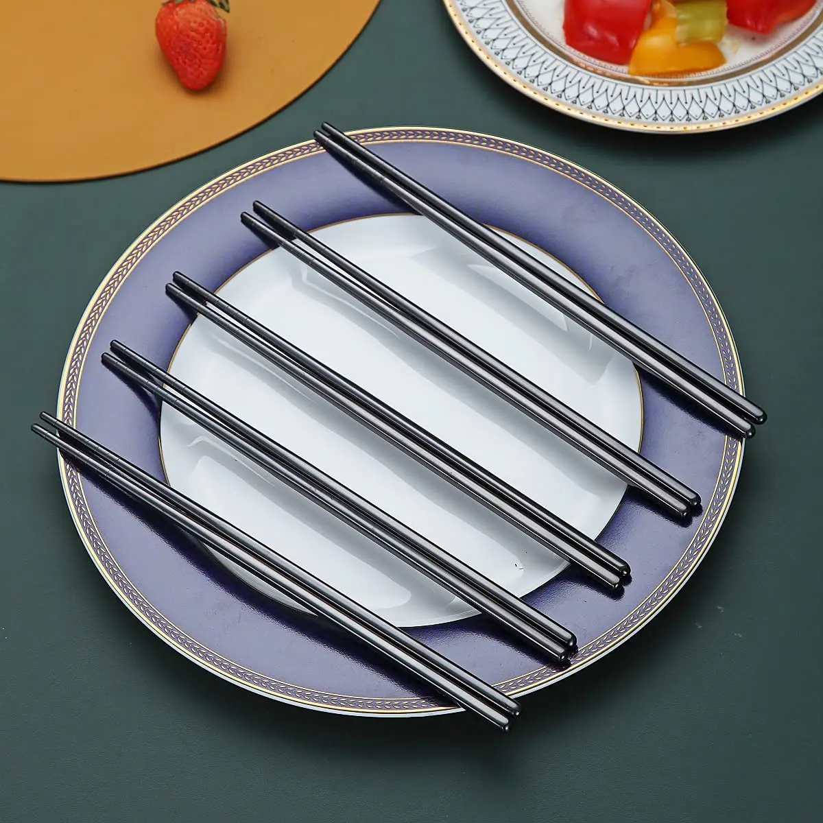 HOMQUEN Reusable Stainless Steel Chopsticks 8.9 Inch | Dishwasher Safe & Durable - view 3