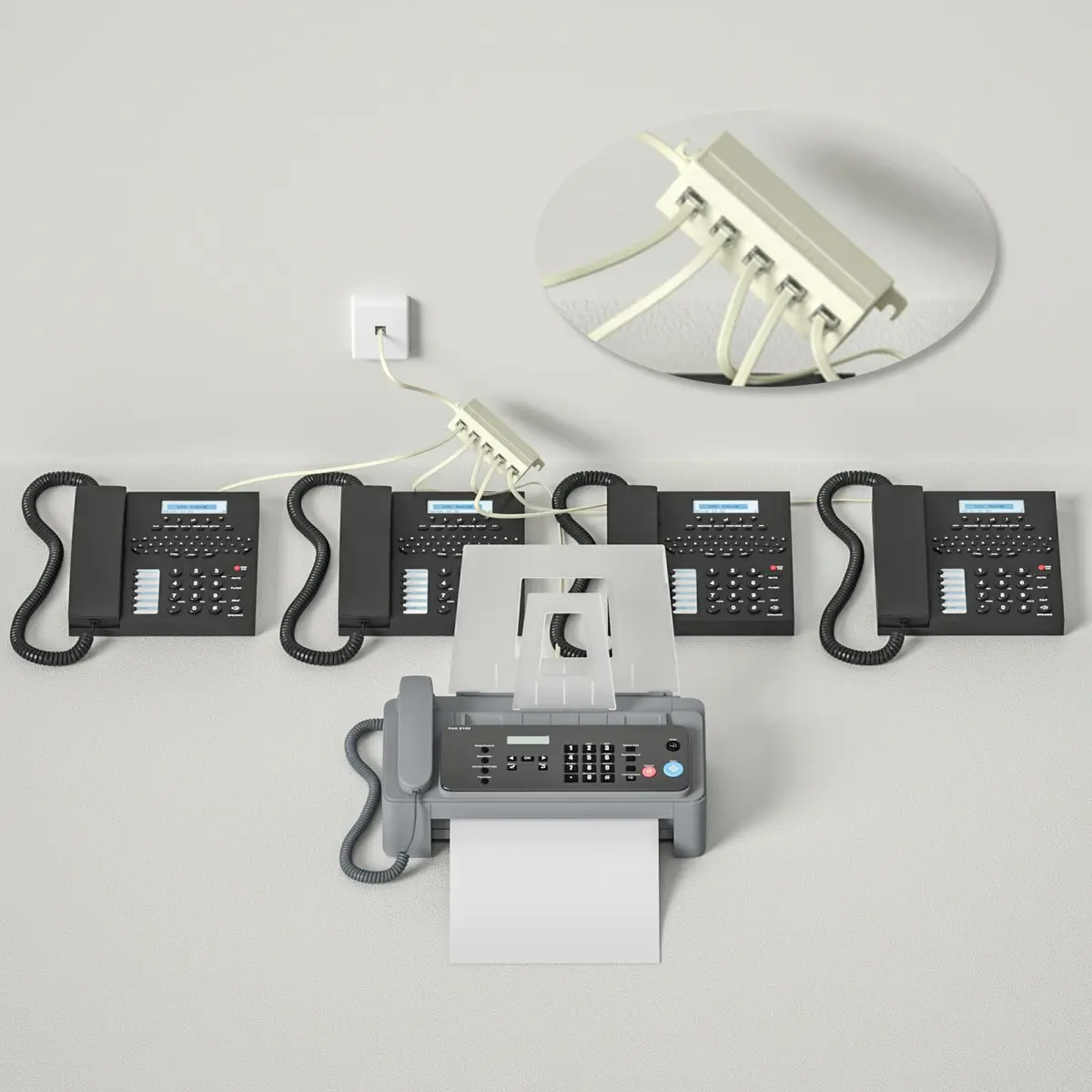 Goupchn Five Way Telephone Splitter RJ11 6P4C Male to 5 Female | Stable Signal & Easy Install - view 5