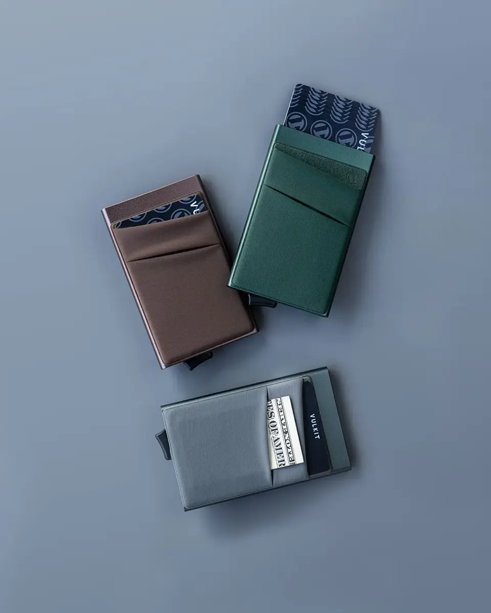 VULKIT Pop Up Card Holder Wallet with Money Pocket 5-9 Cards | RFID Blocking Slim Metal Bank Card Case - view 6