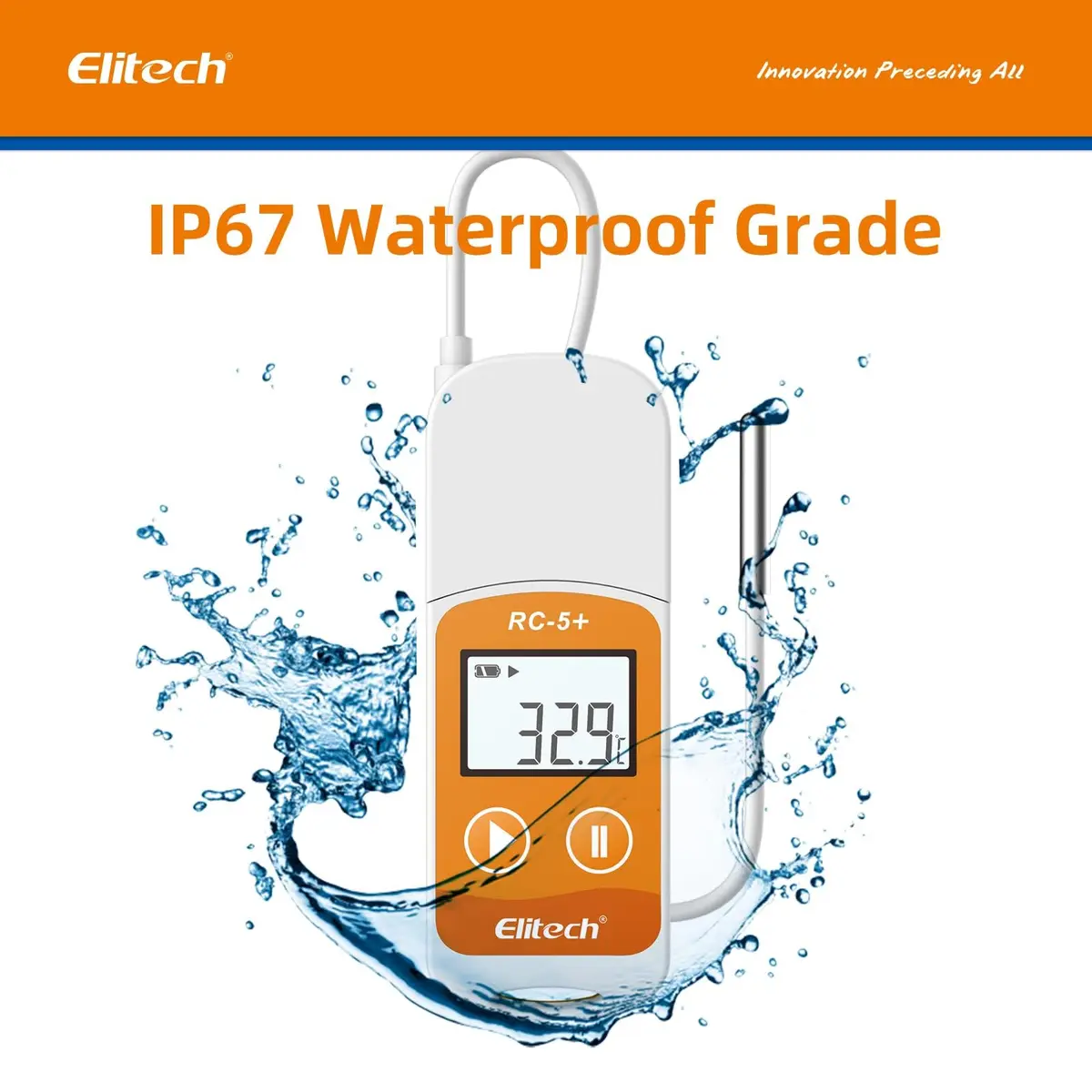 Elitech RC-5+ TE Digital PDF USB Temperature Data Logger 100Pack | High Accuracy with External Sensor - view 6