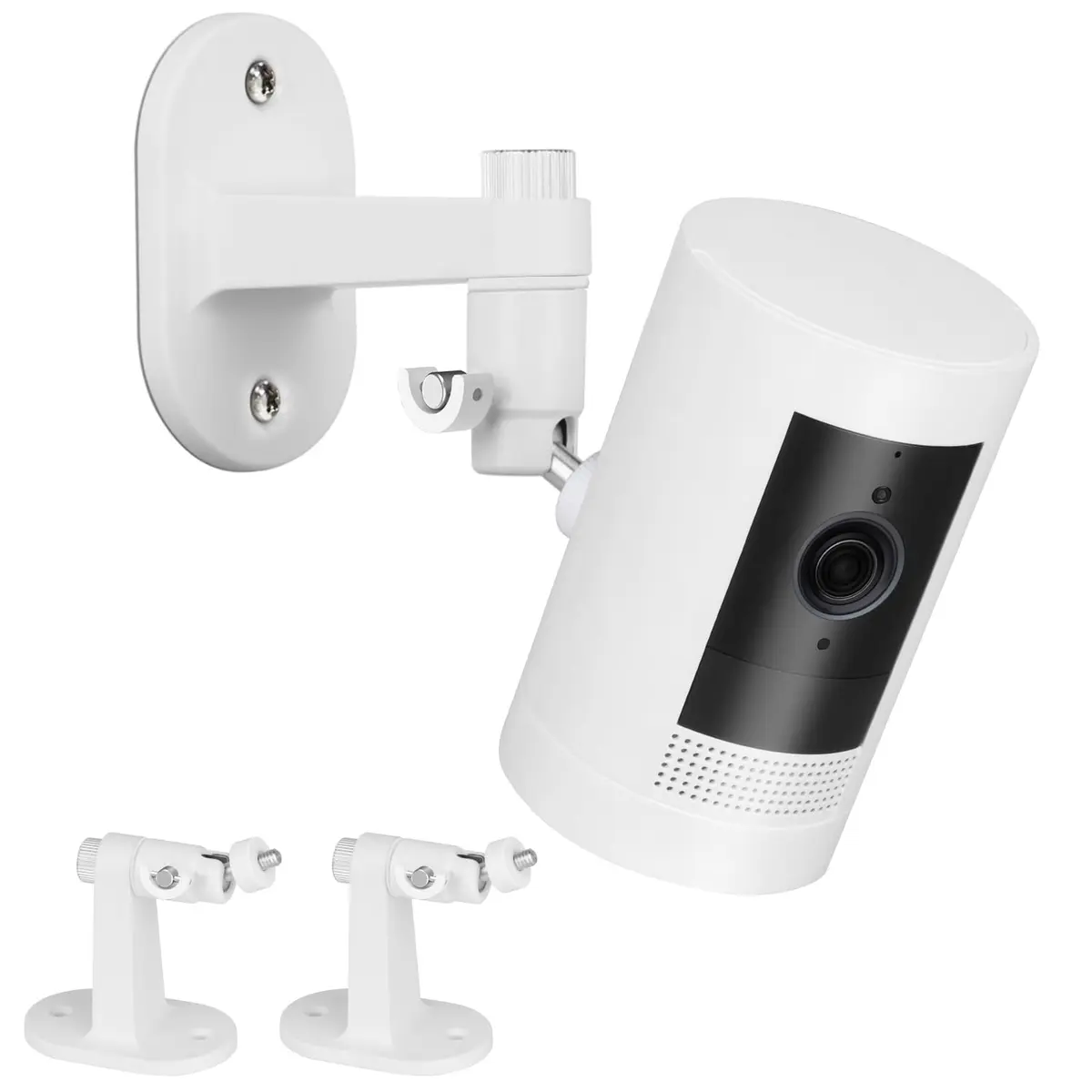 ALERTCAM 2Pack Adjustable Security Wall Mount Bracket for Ring & More | Swivels 360° & Tilts 90° | White - main product image
