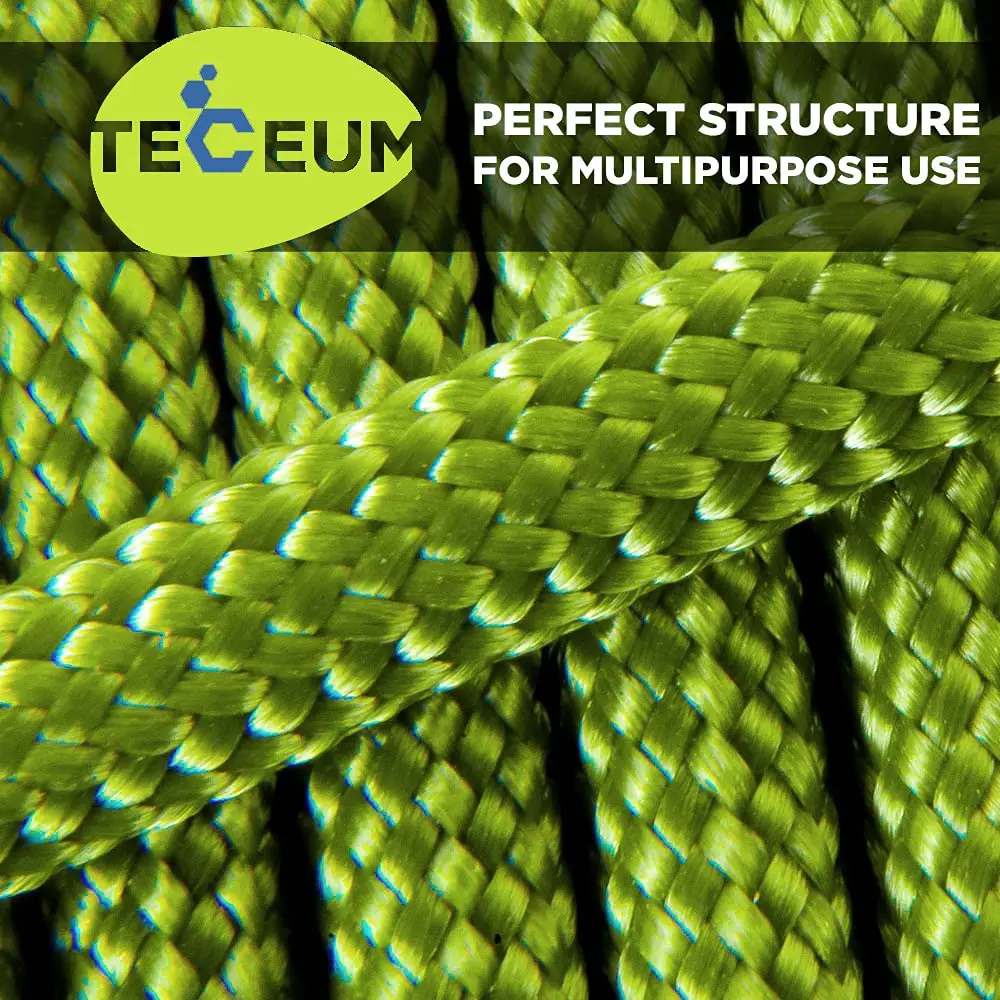 TECEUM Paracord Rope Type III 550 – Tactical MIL-SPEC – 30.5m (100 ft) Fluo Green | Strong Survival Utility Rope - view 5