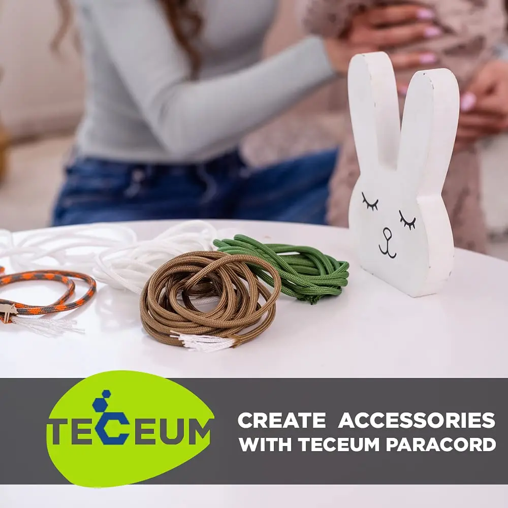 TECEUM Paracord Rope Type III 550 – Tactical MIL-SPEC – 30.5m (100 ft) Fluo Green | Strong Survival Utility Rope - view 7