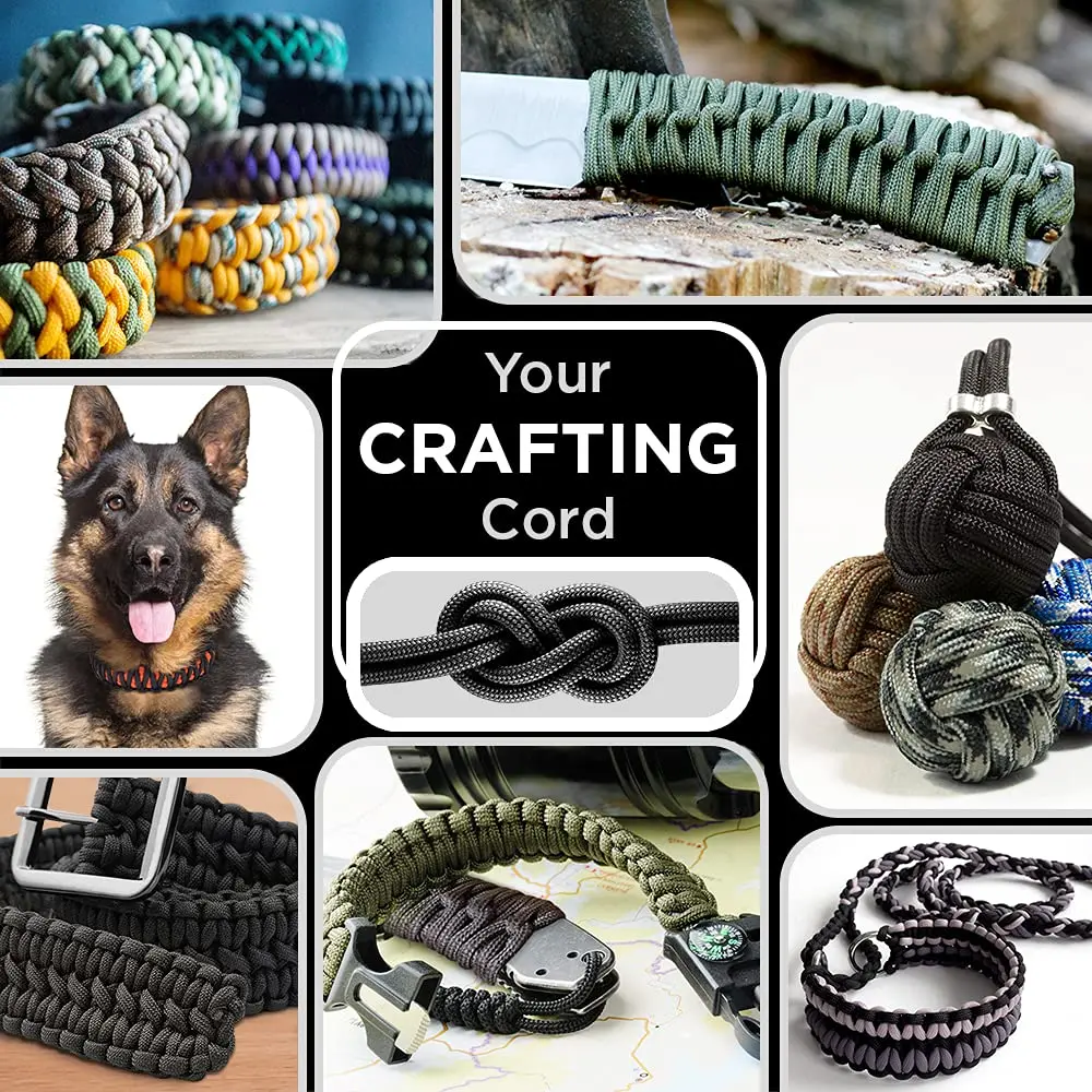 TECEUM Paracord Rope Type III 550 – Tactical MIL-SPEC – 30.5m (100 ft) Fluo Green | Strong Survival Utility Rope - view 4