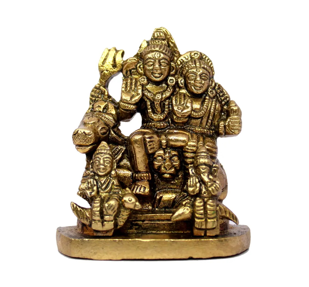 eSplanade Brass Shiva Parvati Pariwar Family Murti Idol Statue Sculpture 5.7 cm (2.25 x 2 x 1 Inch) - view 5