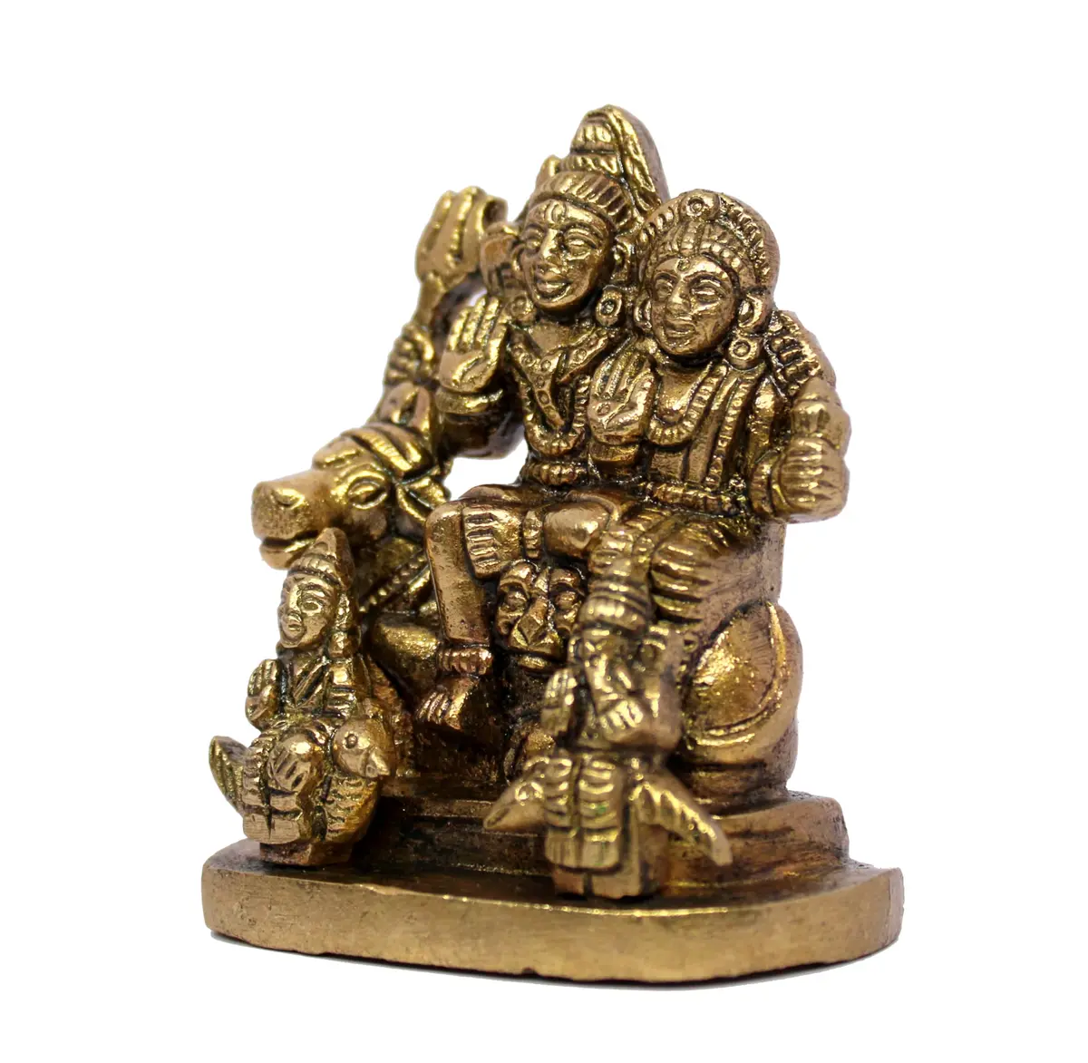 eSplanade Brass Shiva Parvati Pariwar Family Murti Idol Statue Sculpture 5.7 cm (2.25 x 2 x 1 Inch) - view 6