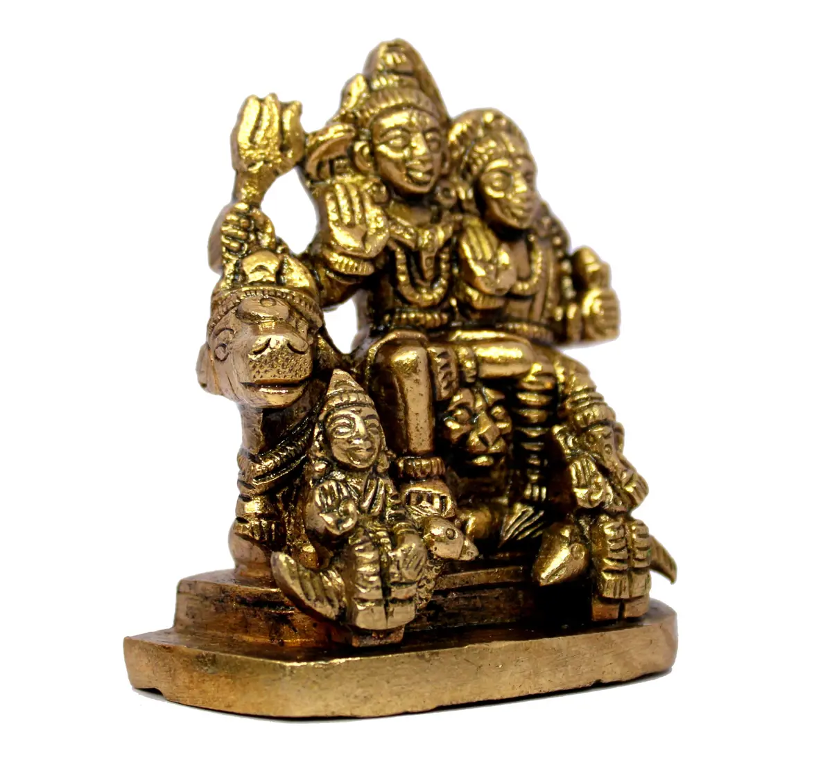 eSplanade Brass Shiva Parvati Pariwar Family Murti Idol Statue Sculpture 5.7 cm (2.25 x 2 x 1 Inch) - view 7