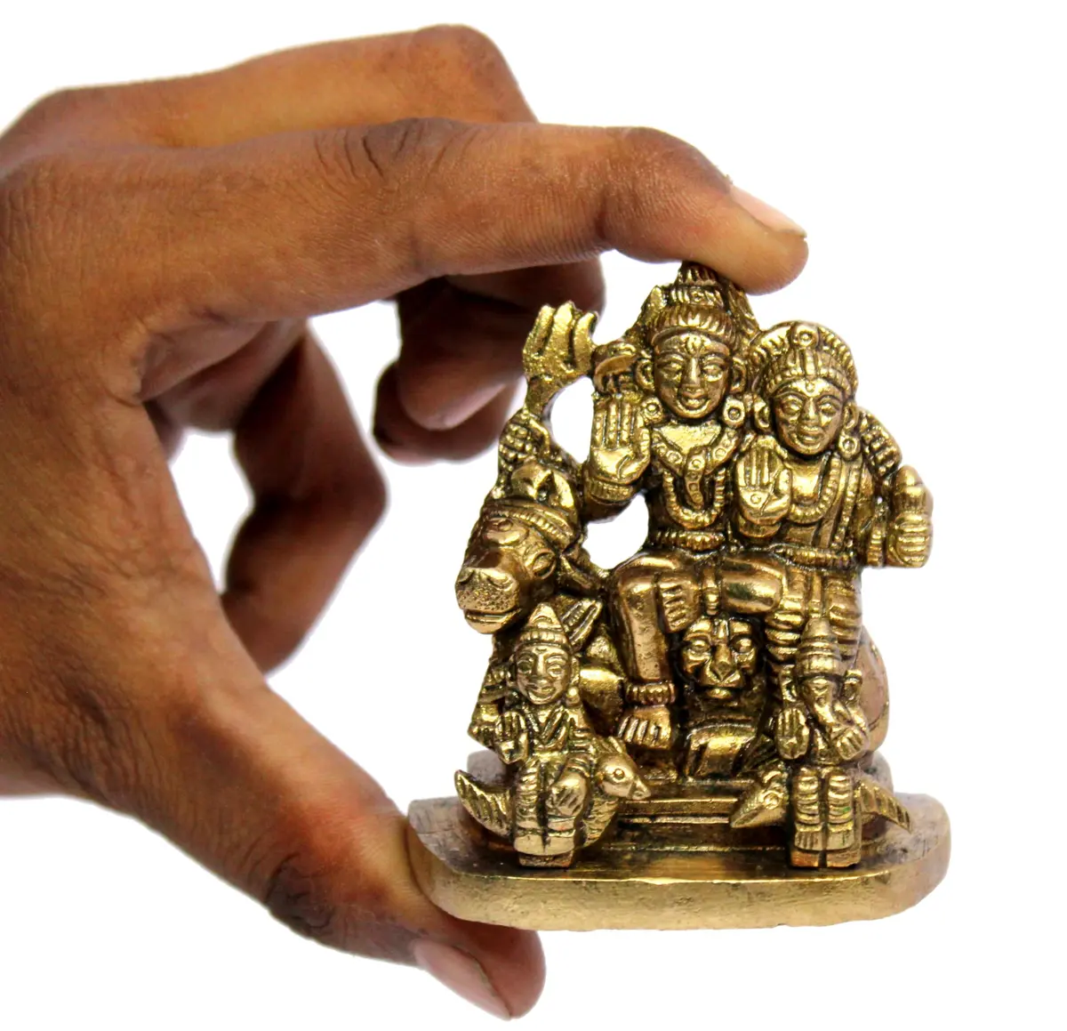 eSplanade Brass Shiva Parvati Pariwar Family Murti Idol Statue Sculpture 5.7 cm (2.25 x 2 x 1 Inch) - view 9