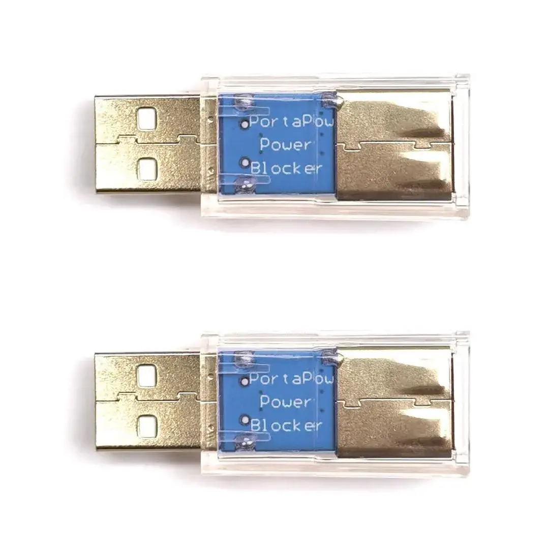 PortaPow USB Power Blocker Twin Pack - Stops Charging, Allows Data Transfer - main product image