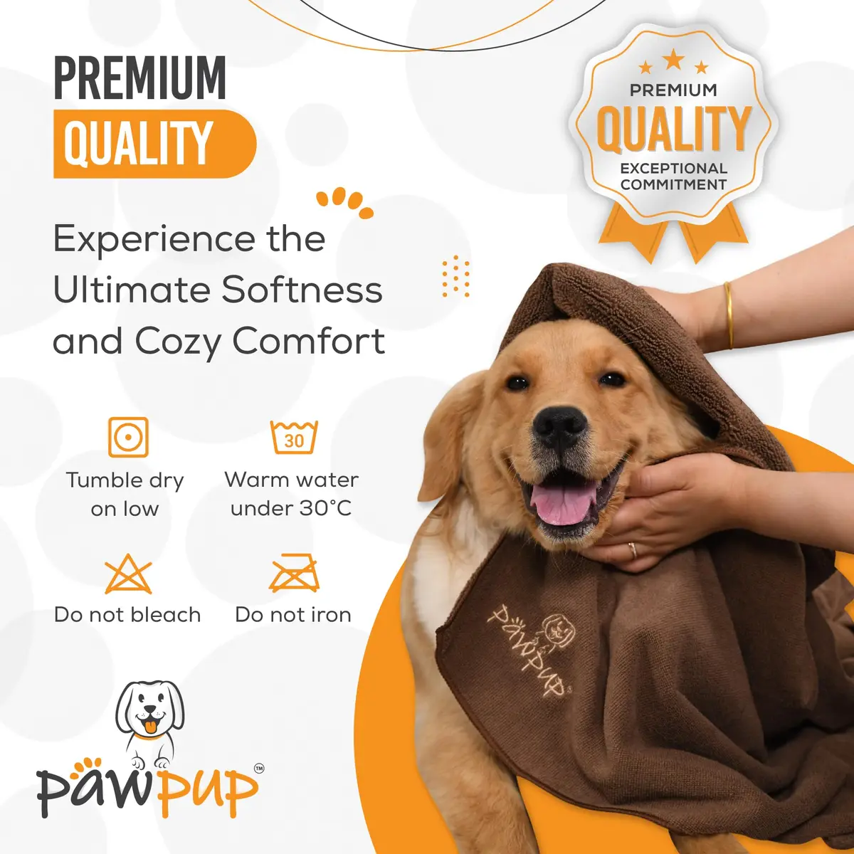 PAWPUP Dog Towels for Drying Dogs 40 x 24 Inches | Super Absorbent Microfiber Pet Grooming Towel - view 6
